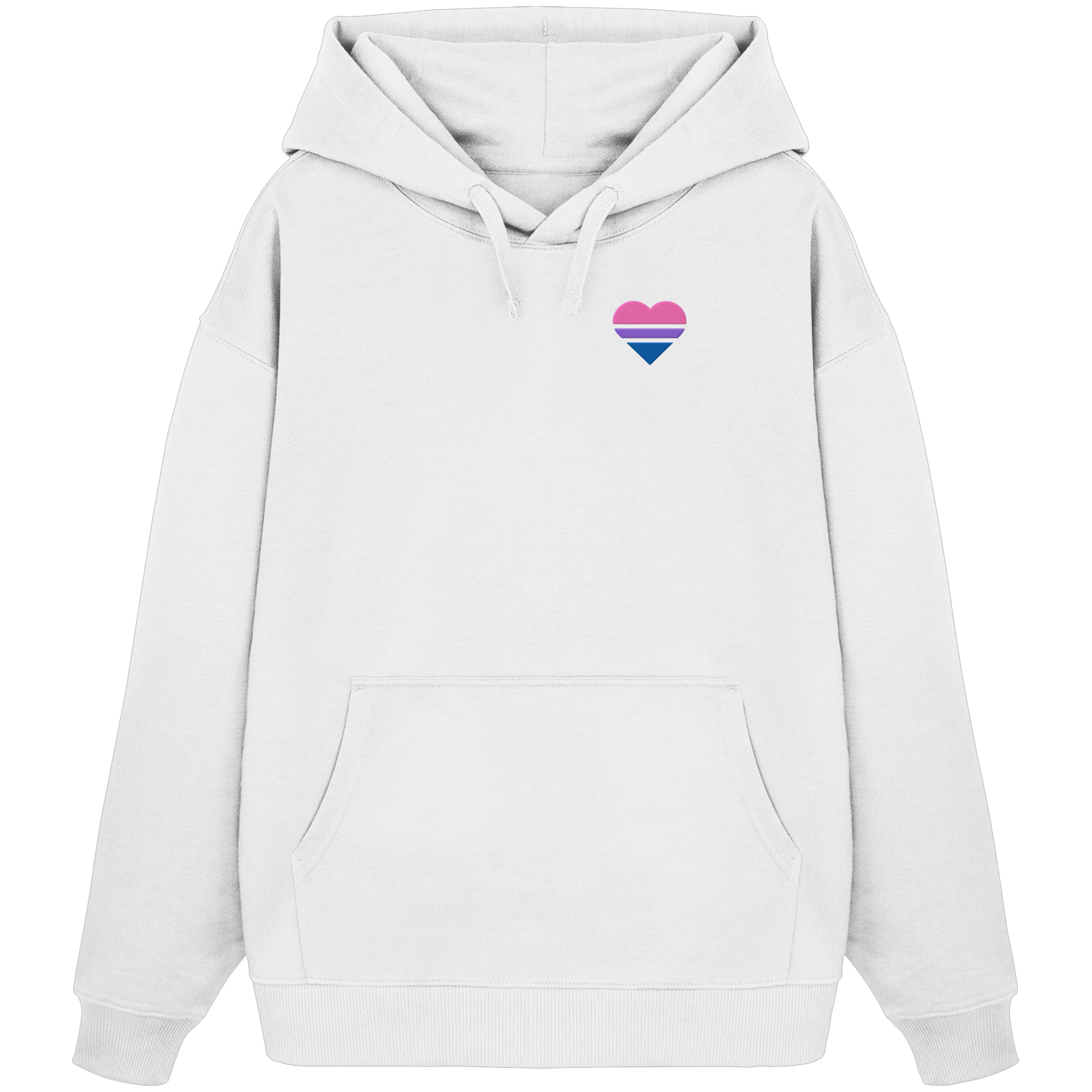 Organic Oversize Hoodie - Bisexual Flag Herz Stick