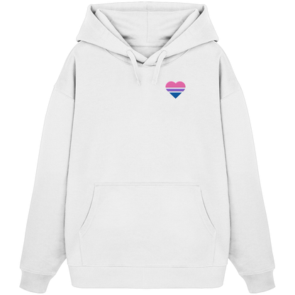 Organic Oversize Hoodie mit Herz Stick - Bisexual