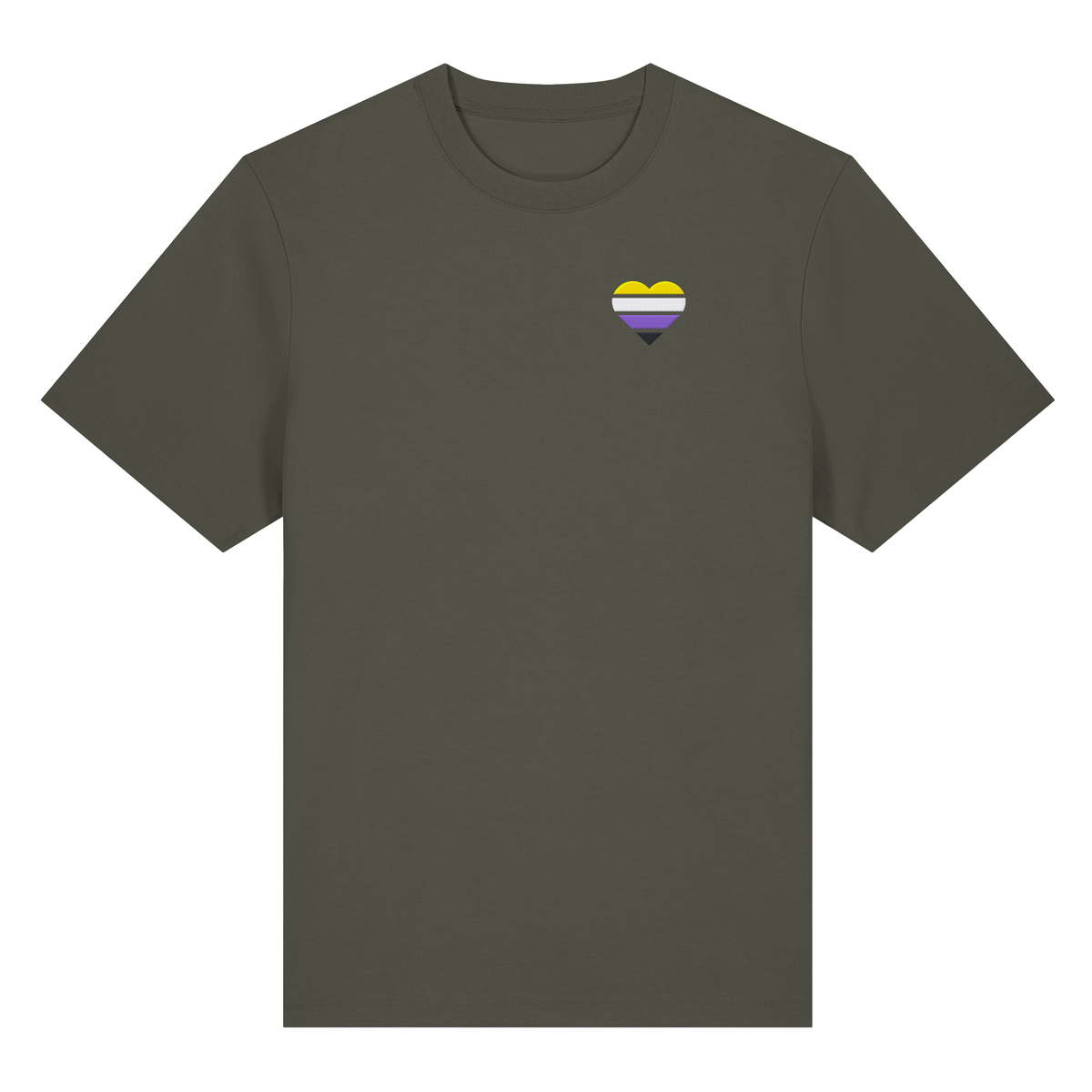 Organic Heavy Shirt mit Herz Stick - Nonbinary