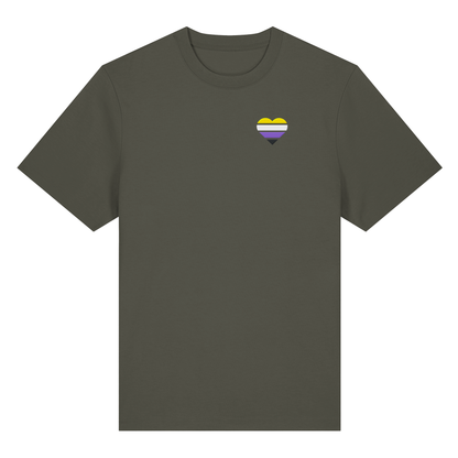Organic Heavy Shirt mit Herz Stick - Nonbinary