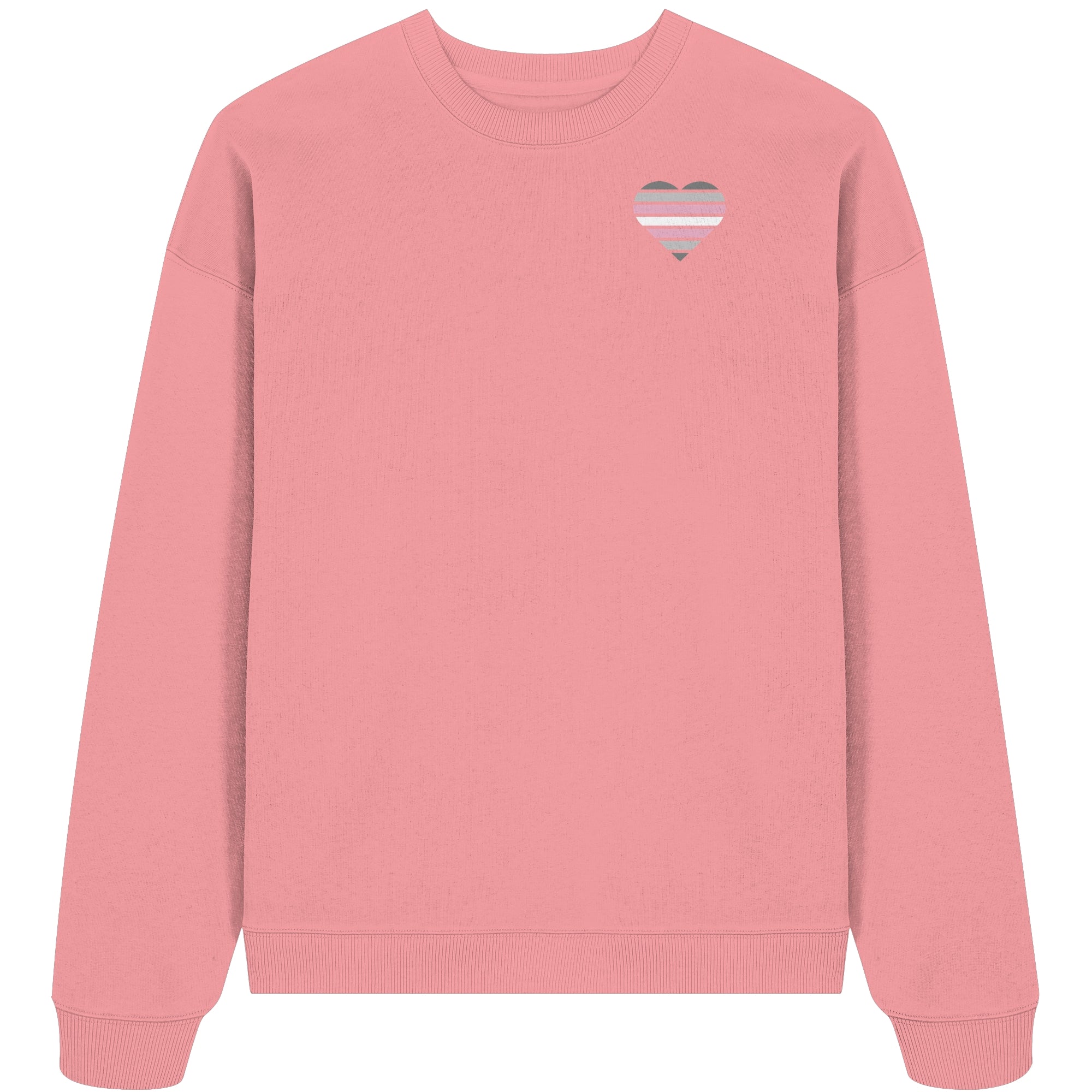 Organic Oversize Sweatshirt - Demigirl Flag Herz Print