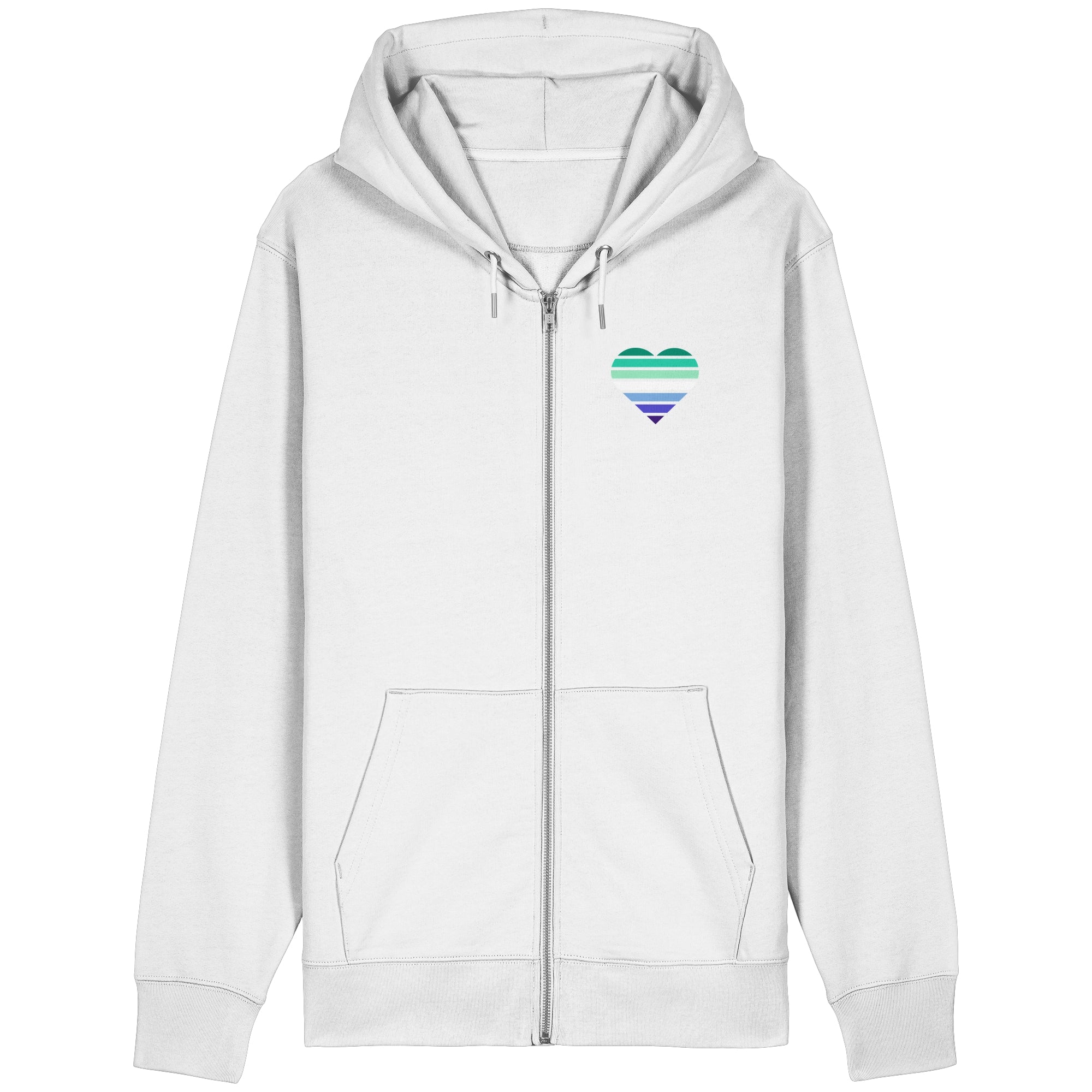 Organic Relaxed Zipper - Gay Flag Herz Print