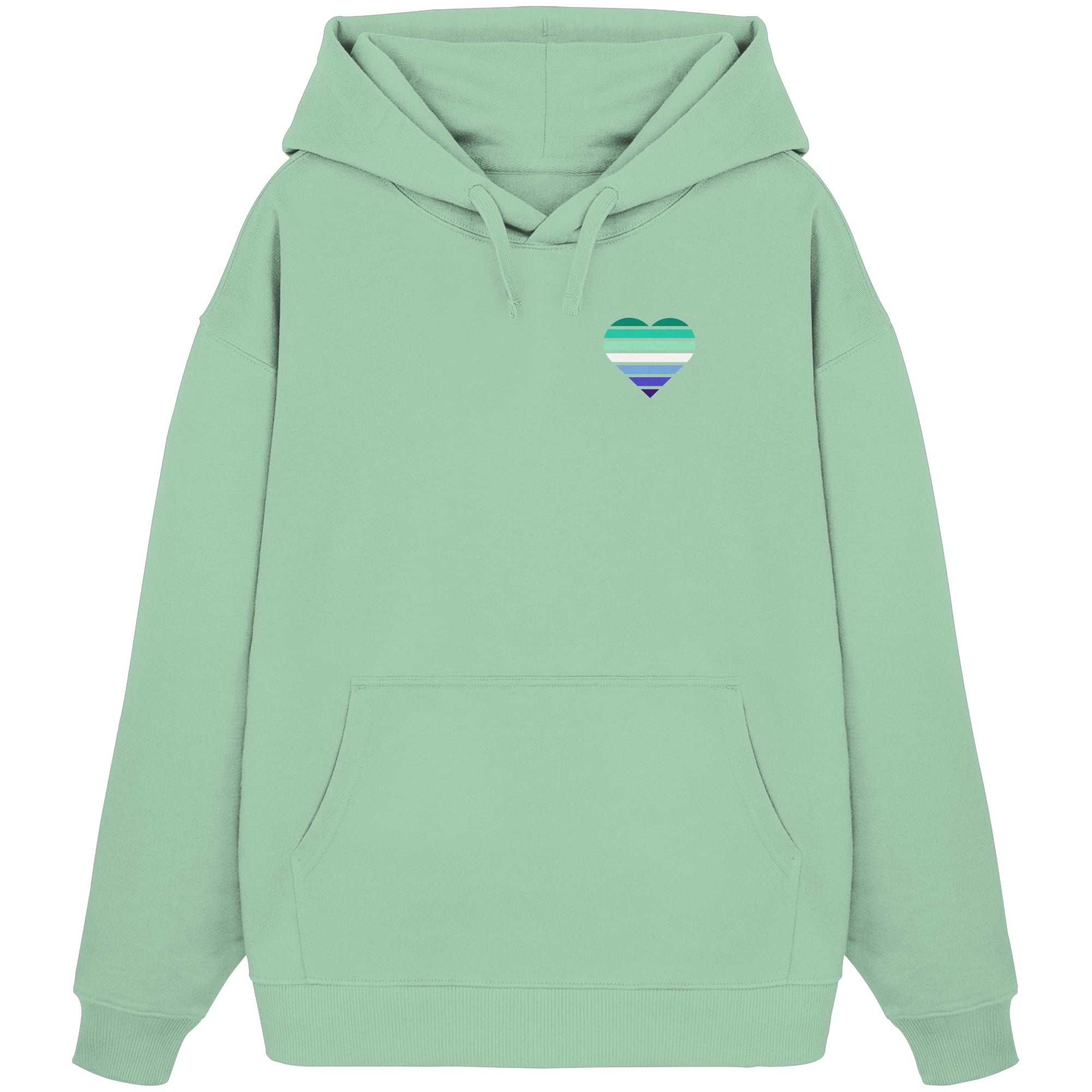Organic Oversize Hoodie - Gay Flag Herz Print