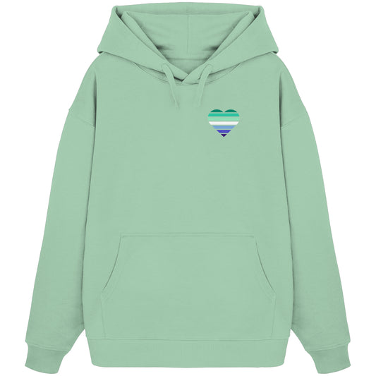 Organic Oversize Hoodie - Gay Flag Herz Print