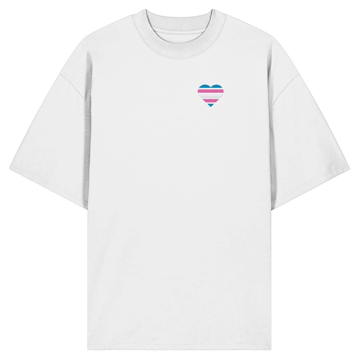 Organic Oversize Shirt mit Herz Stick - Trans