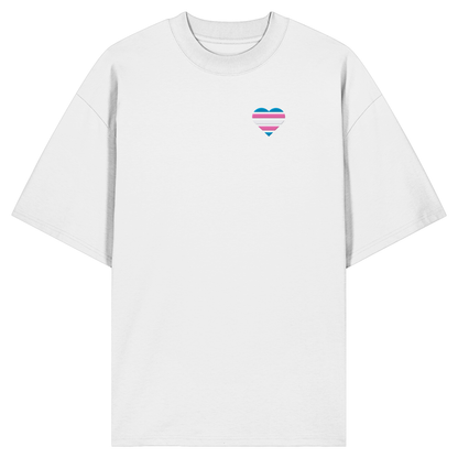 Organic Oversize Shirt mit Herz Stick - Trans
