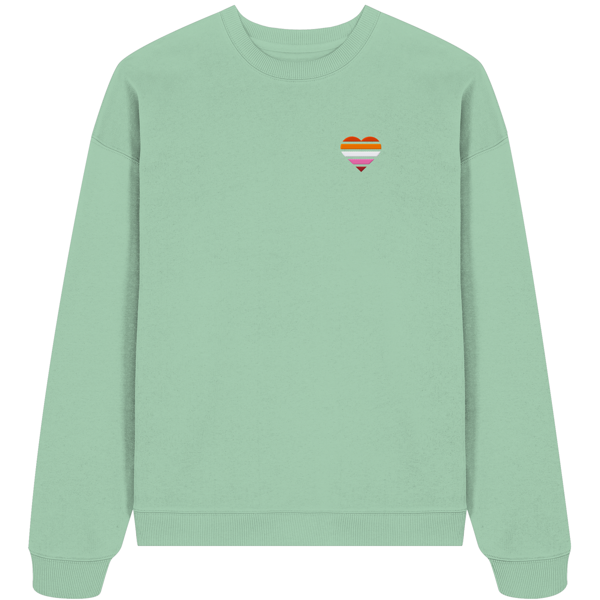 Organic Oversize Sweatshirt mit Herz Stick - Lesbian