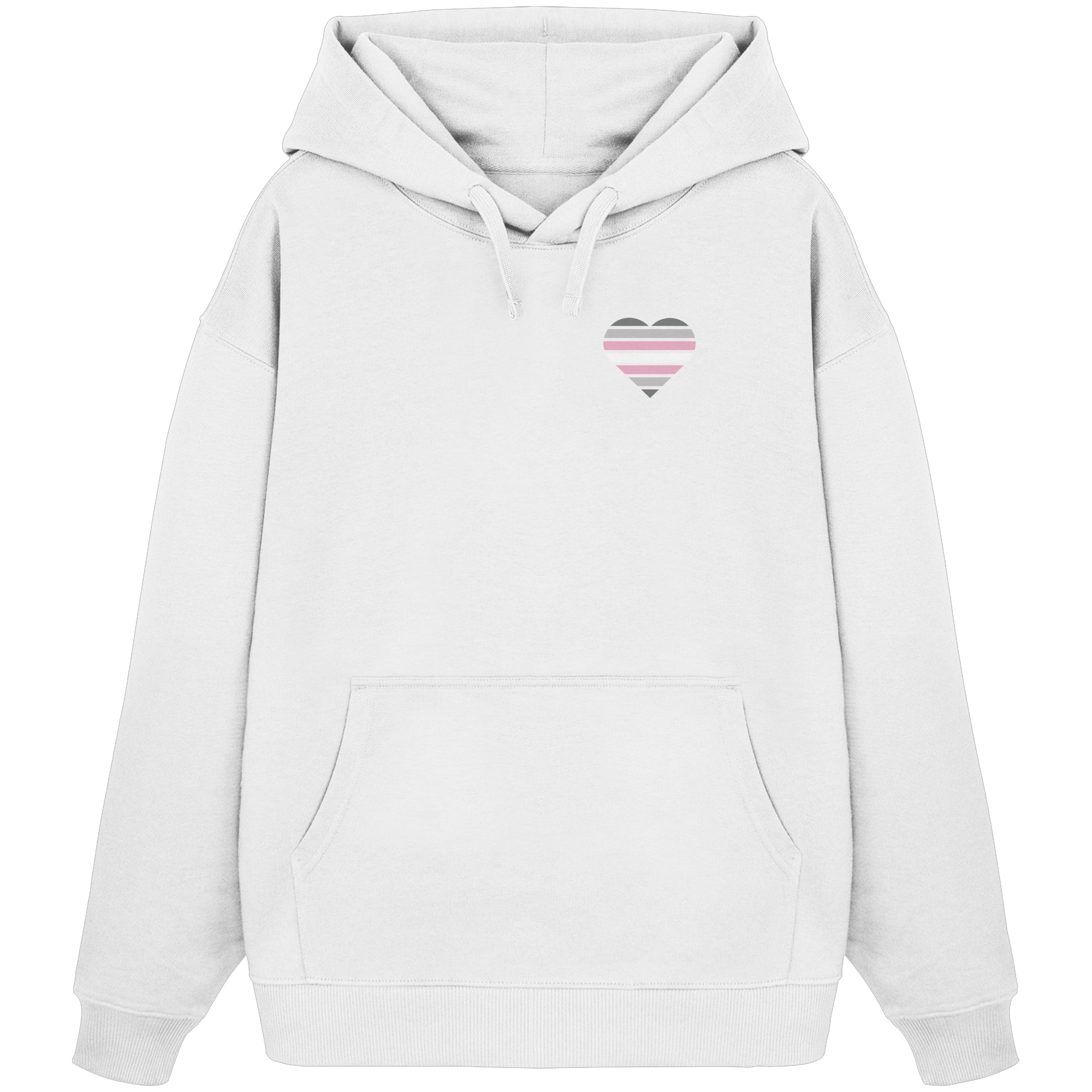Organic Oversize Hoodie - Demigirl Flag Herz Print