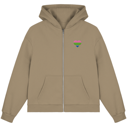 Fluffy Boxcut Zipper mit Herz Stick - Polysexual