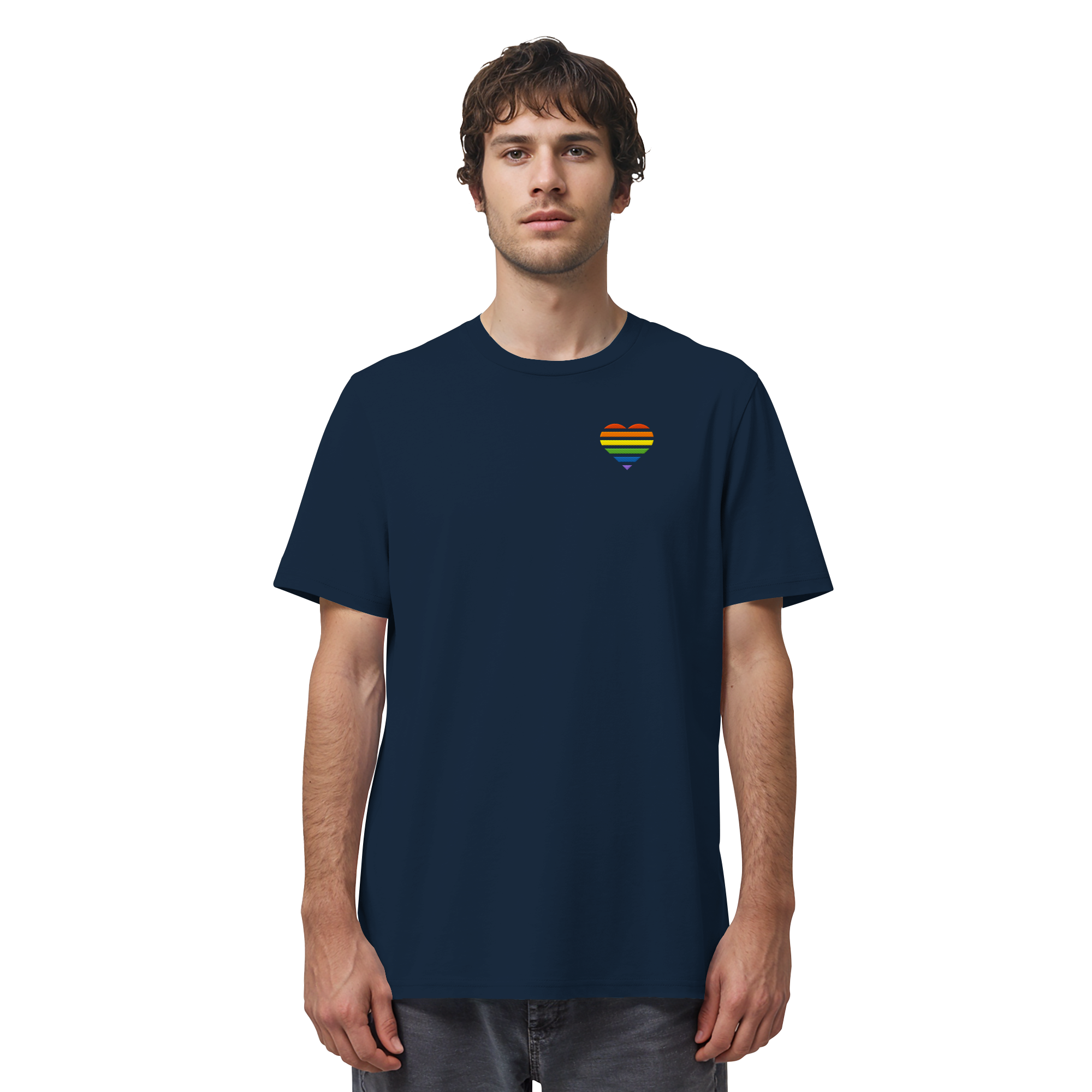 Organic Shirt - Pride Flag Herz Stick