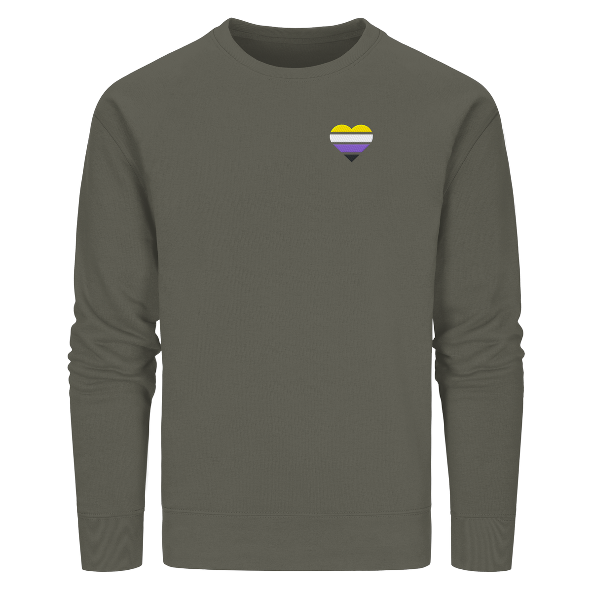 Organic Basic Sweatshirt mit Herz Stick - Nonbinary