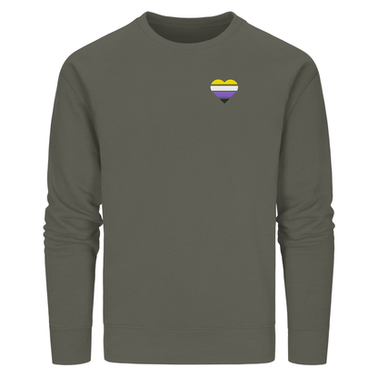 Organic Basic Sweatshirt mit Herz Stick - Nonbinary