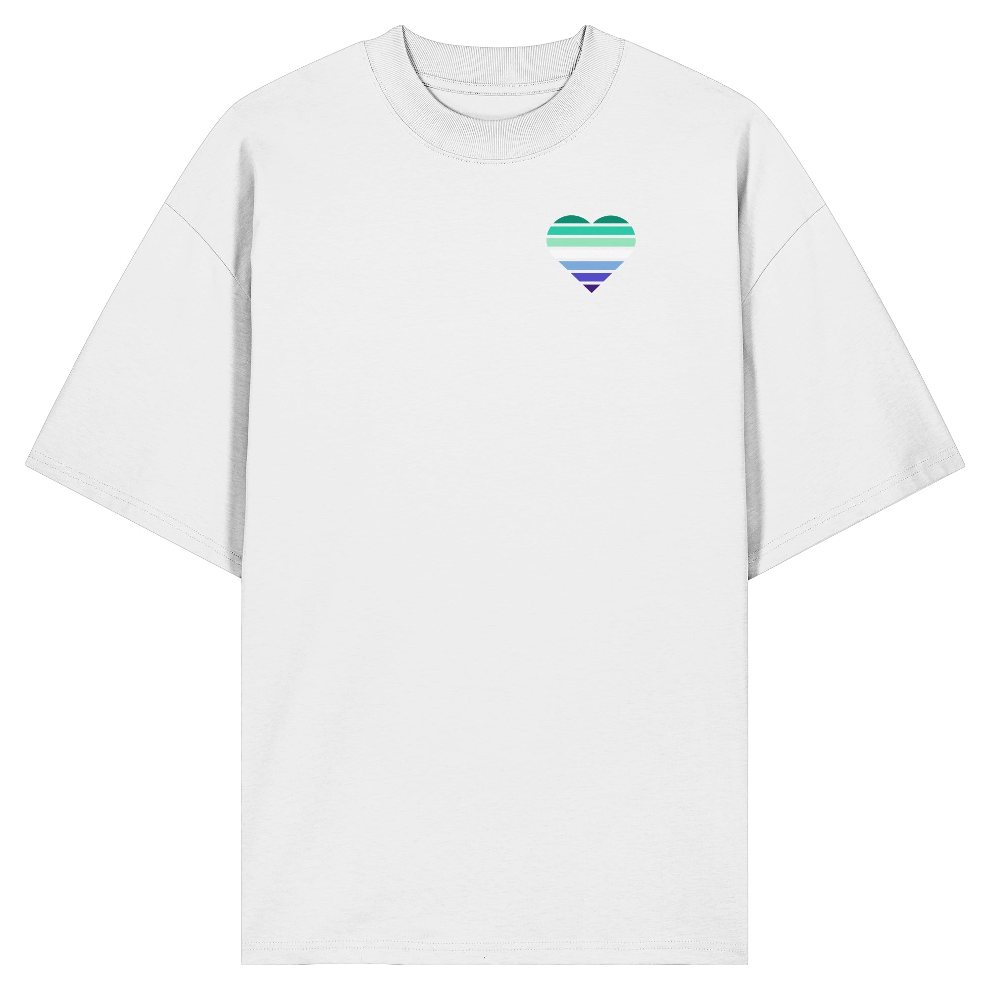 Organic Oversize Shirt - Gay Flag Herz Print