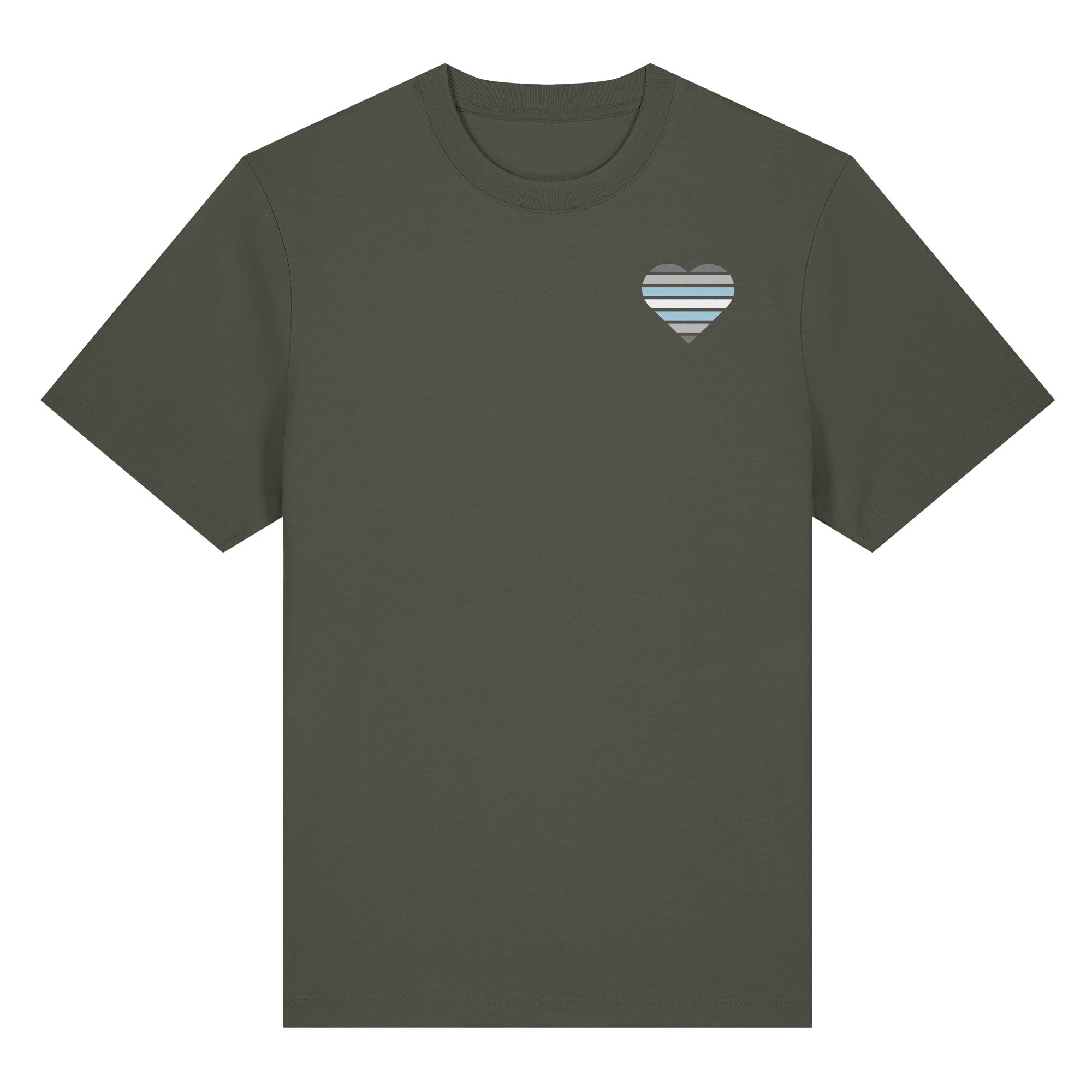Organic Heavy Shirt - Demiboy Flag Herz Print