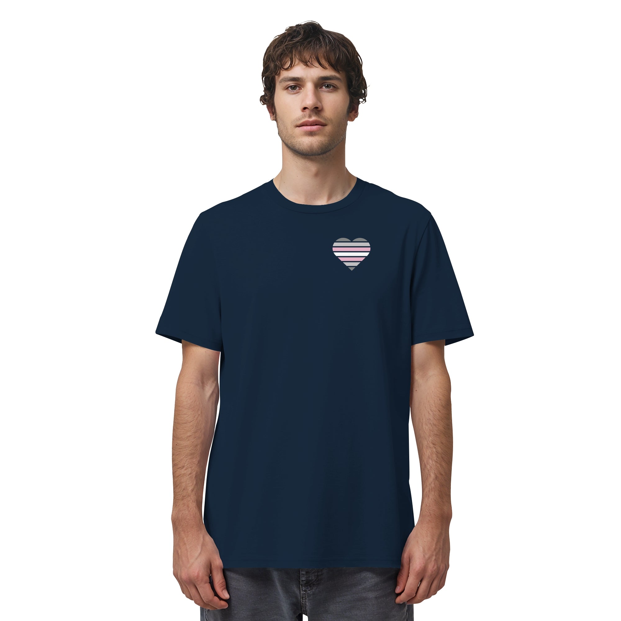 Organic Shirt - Demigirl Flag Herz Print