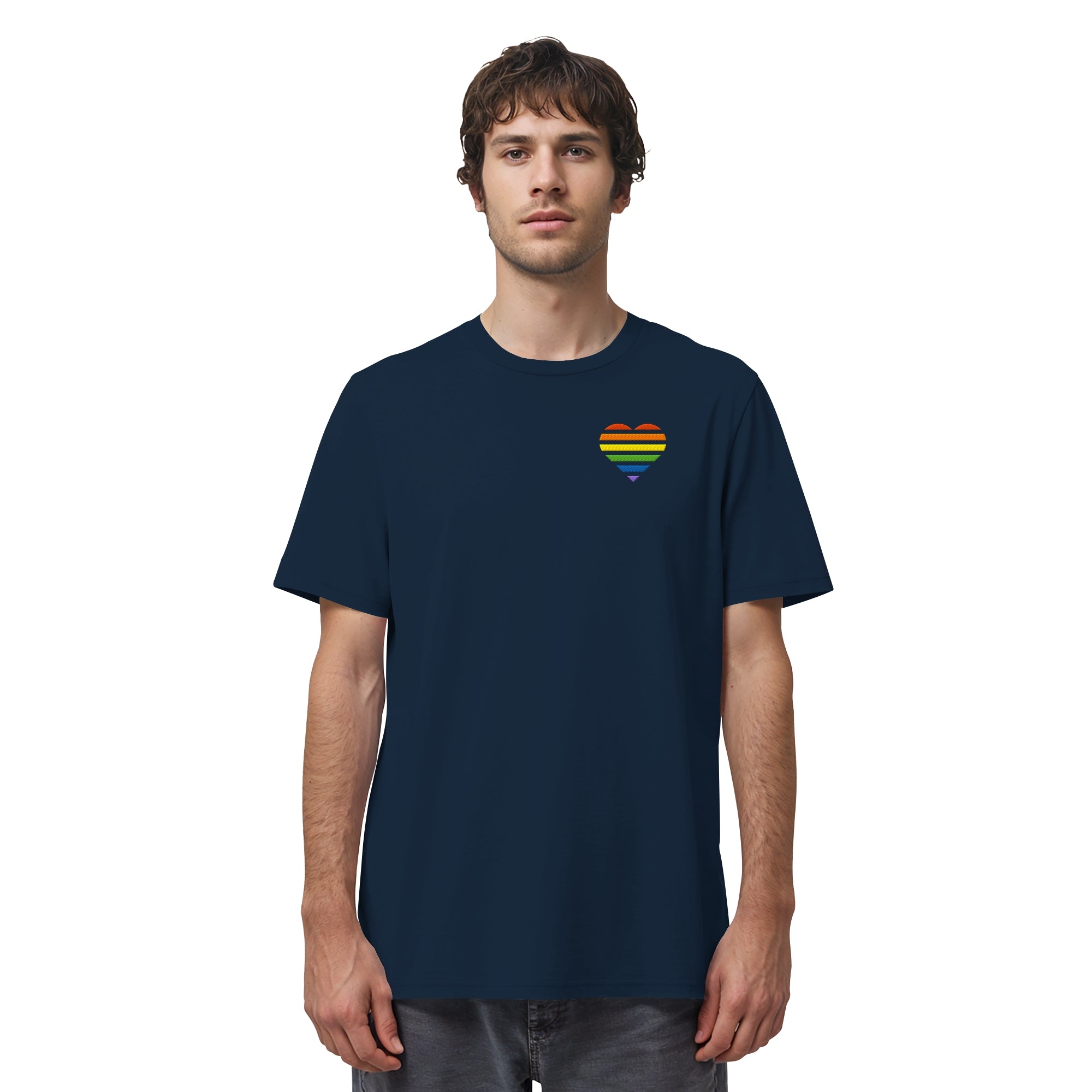 Organic Shirt - Pride Flag Herz Stick