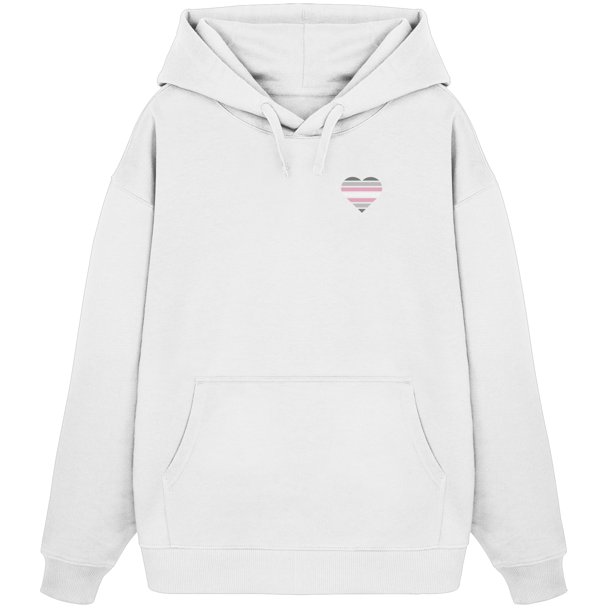 Organic Oversize Hoodie - Demigirl Flag Herz Print