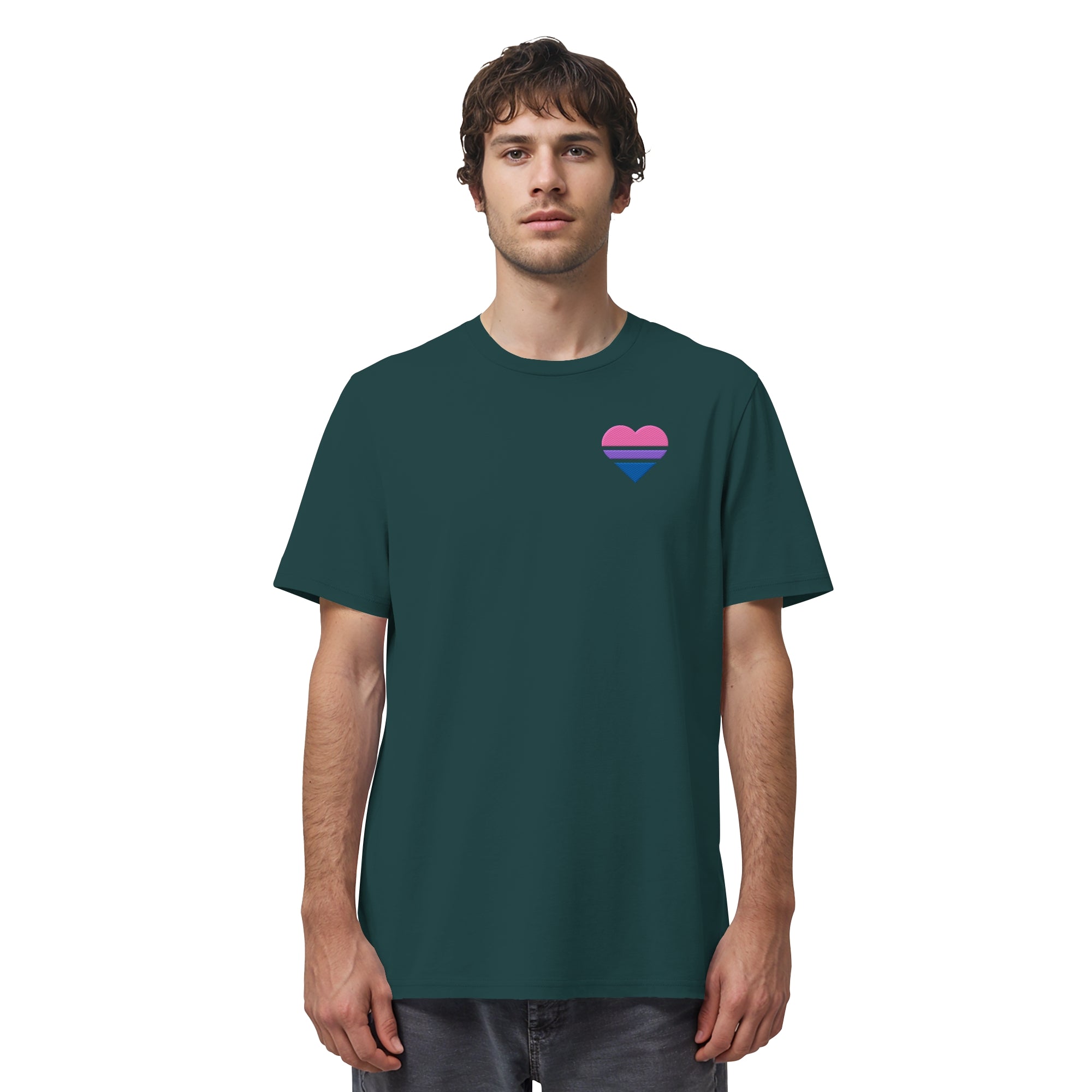 Organic Shirt - Bisexual Flag Herz Stick