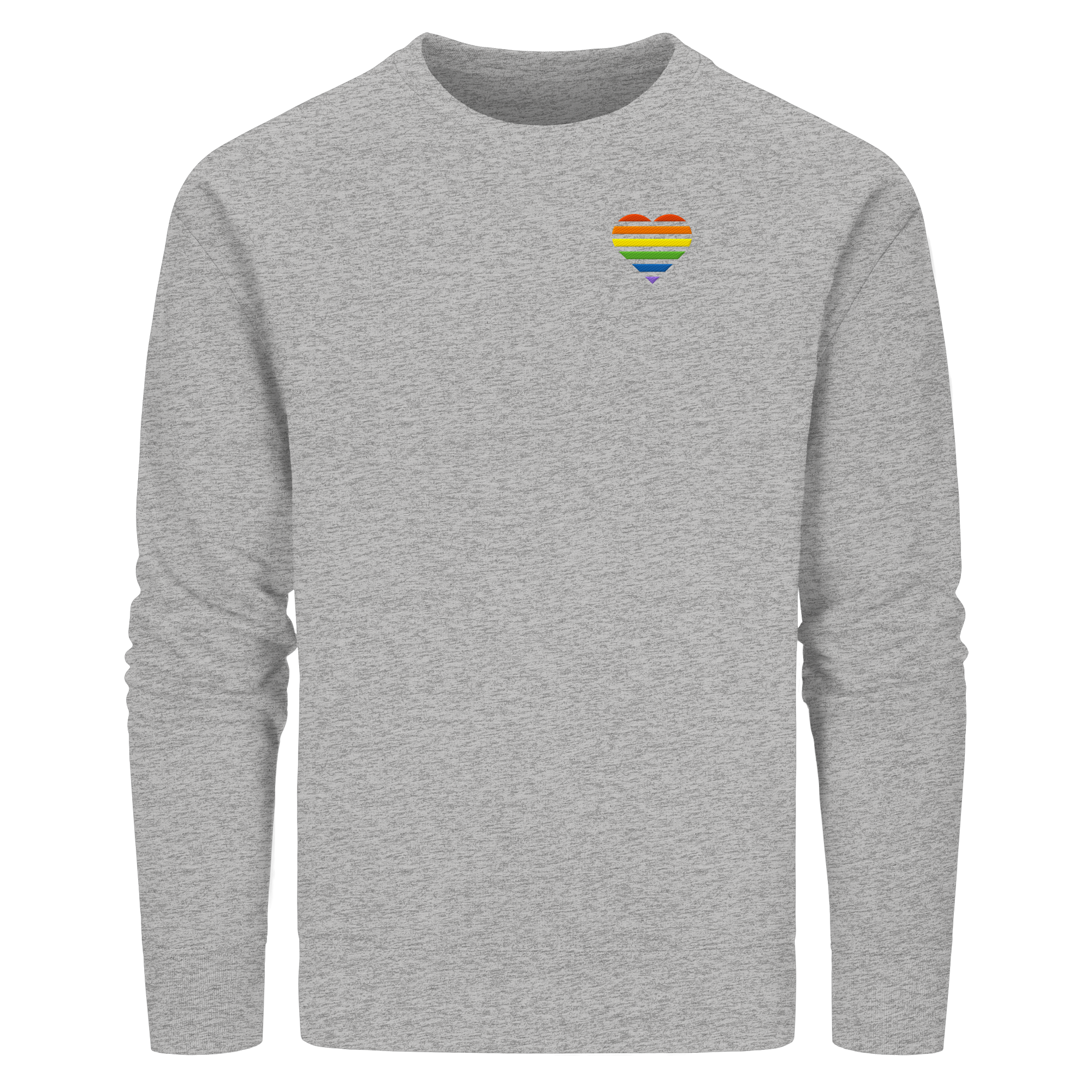 Organic Basic Sweatshirt - Pride Flag Herz