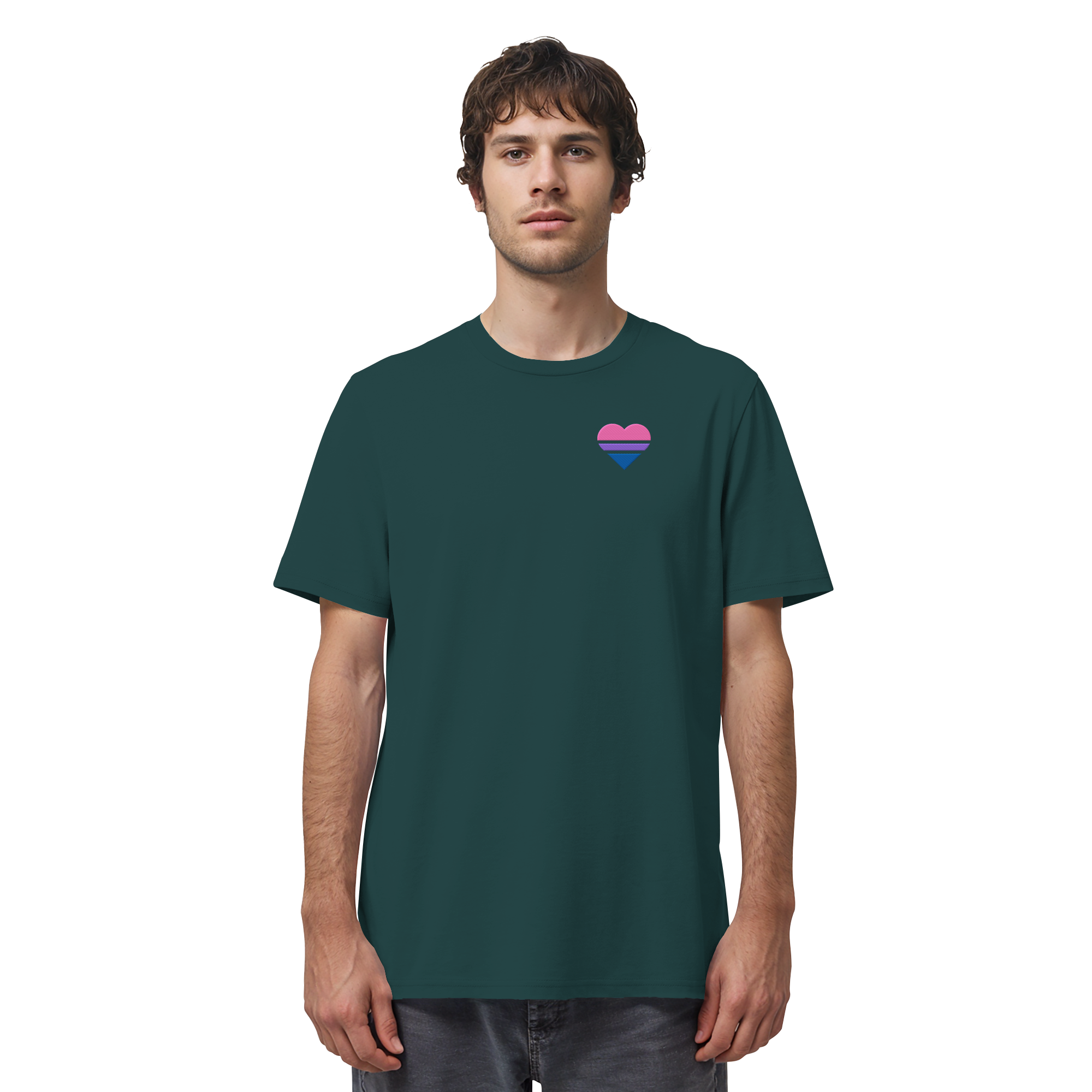 Organic Shirt - Bisexual Flag Herz Stick