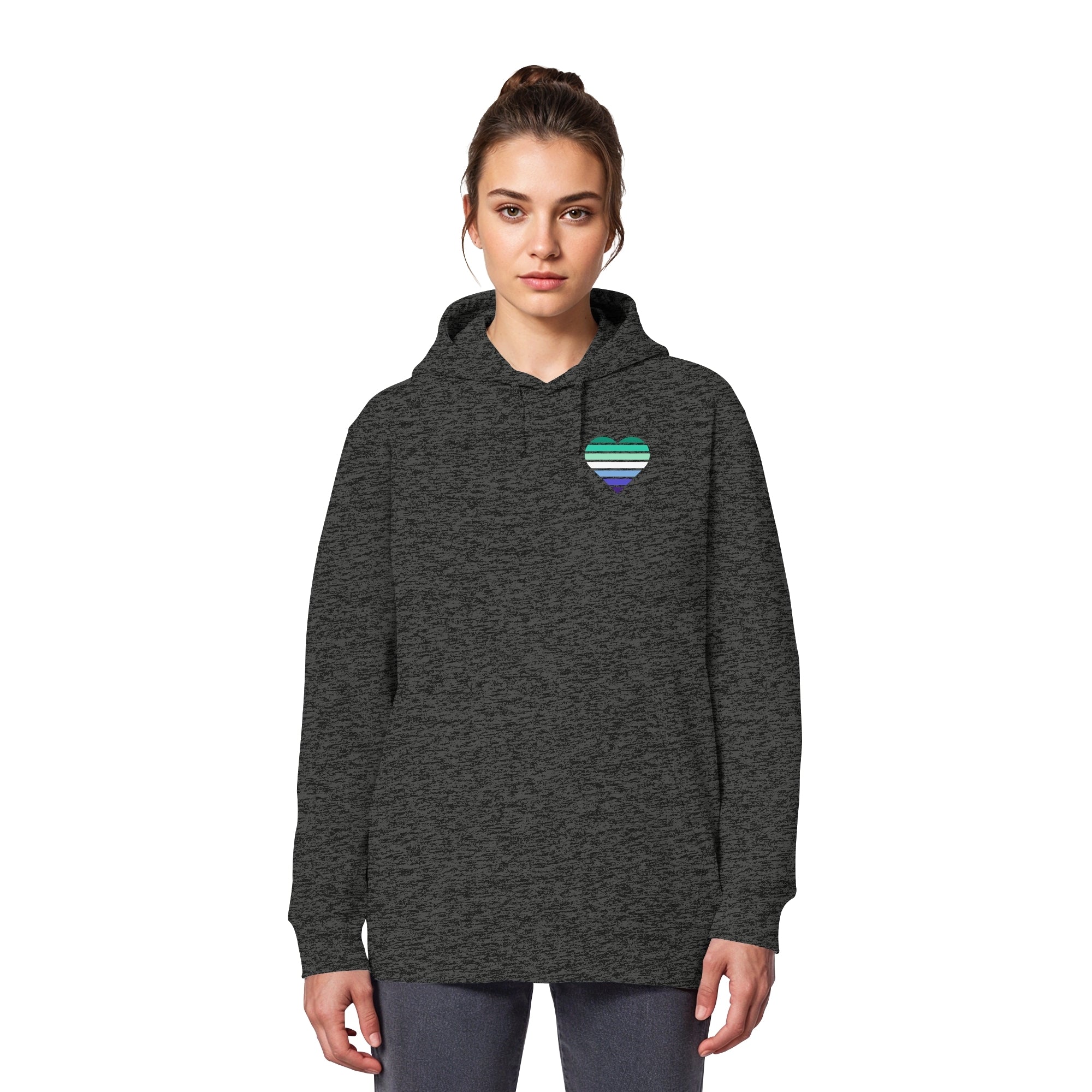 Organic Basic Hoodie - Gay Flag Herz Print