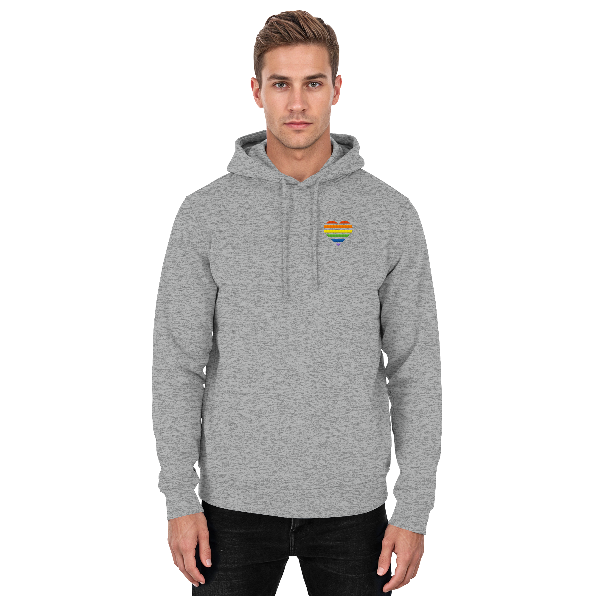 Basic Hoodie - Pride Flag Herz Stick
