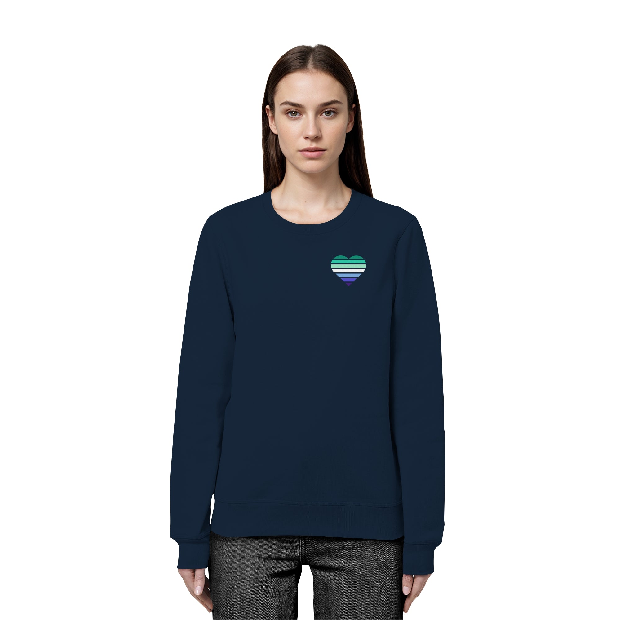Organic Basic Sweatshirt - Gay Flag Herz Print