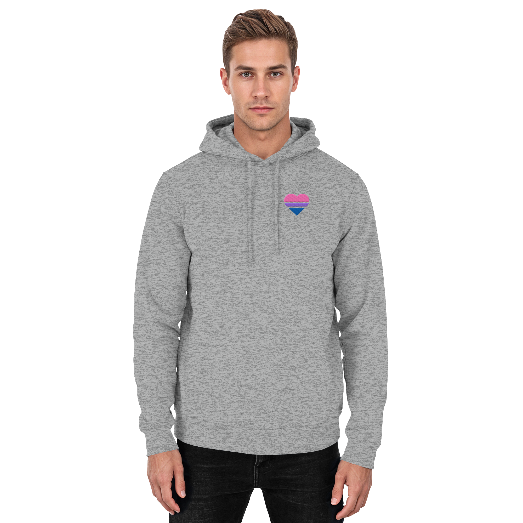 Basic Hoodie - Bisexual Flag Herz Stick