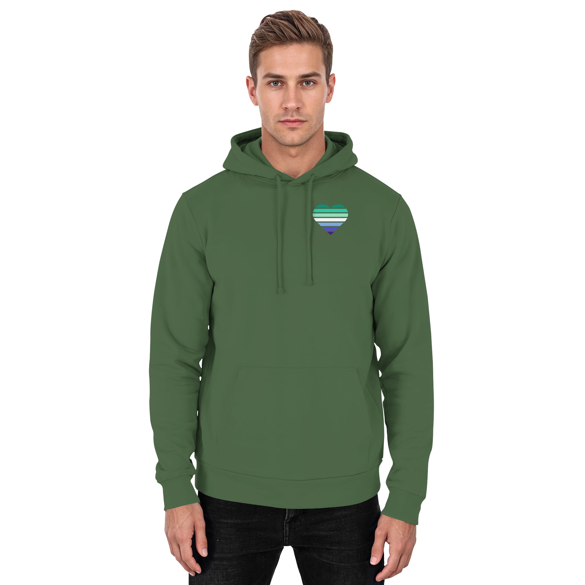 Basic Hoodie - Gay Flag Herz Print