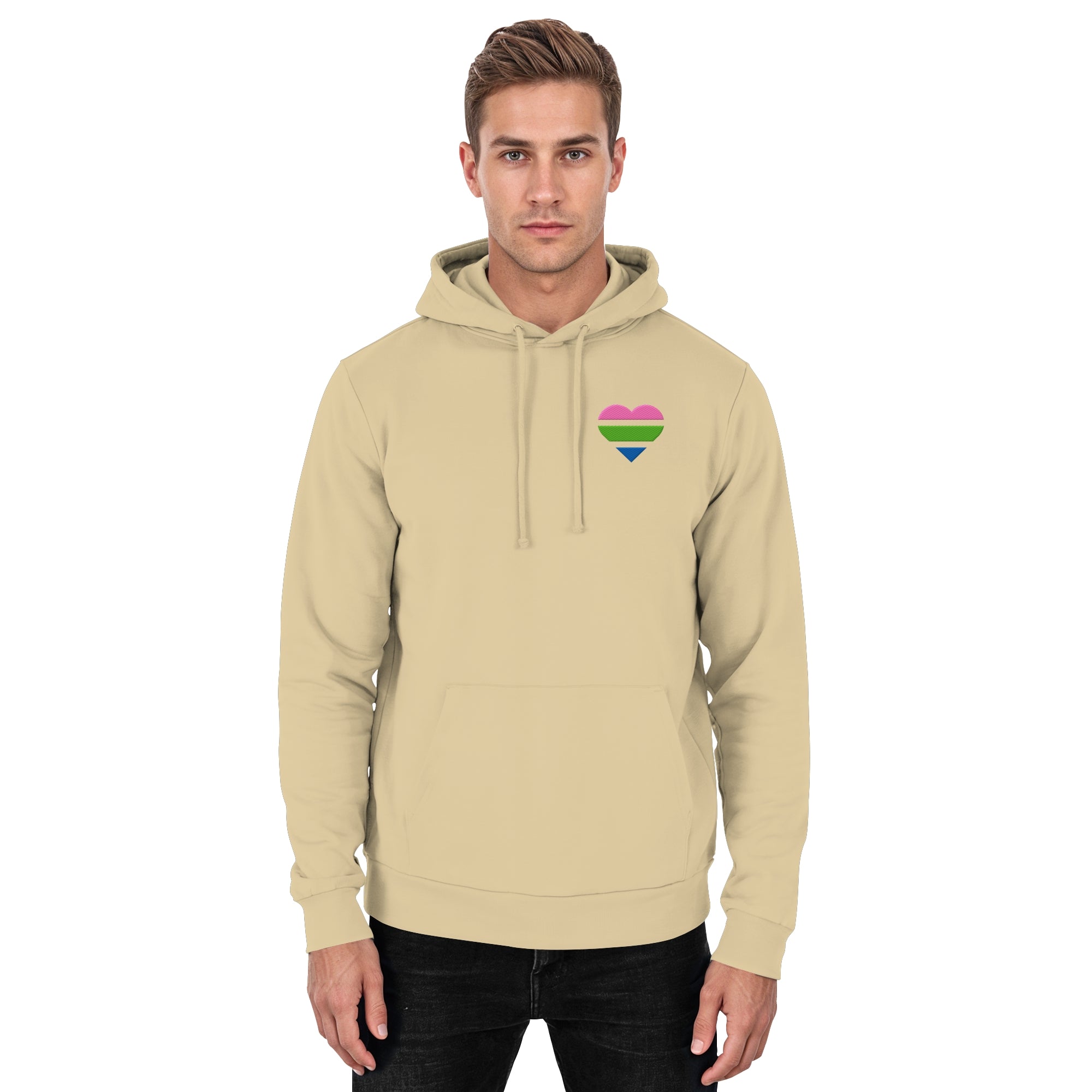 Basic Hoodie - Polysexual Flag Herz Stick