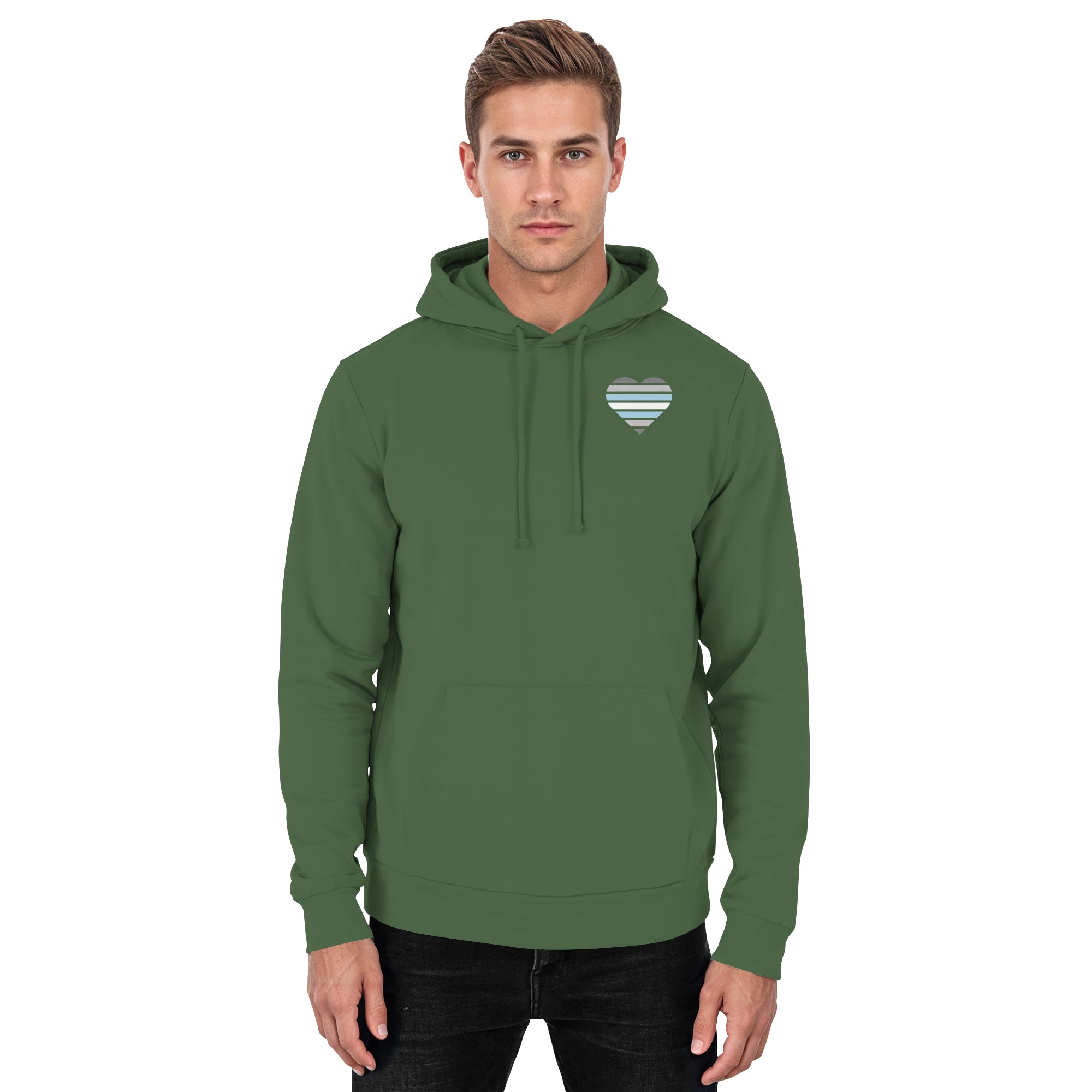 Basic Hoodie - Demiboy Flag Herz Print