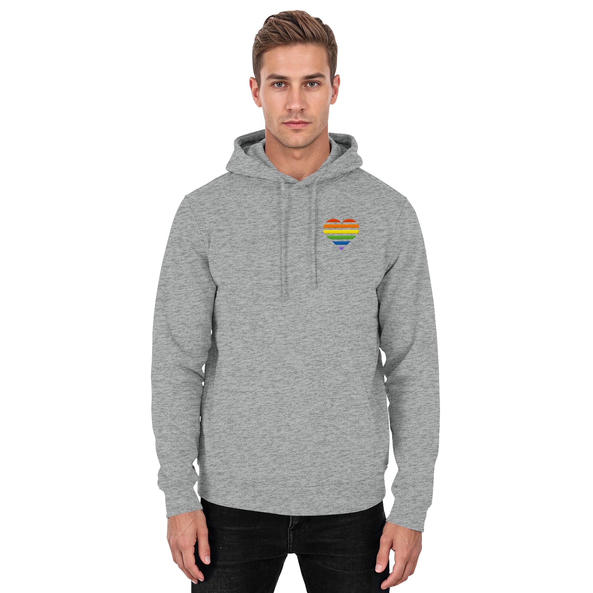 Basic Hoodie - Pride Flag Herz Stick