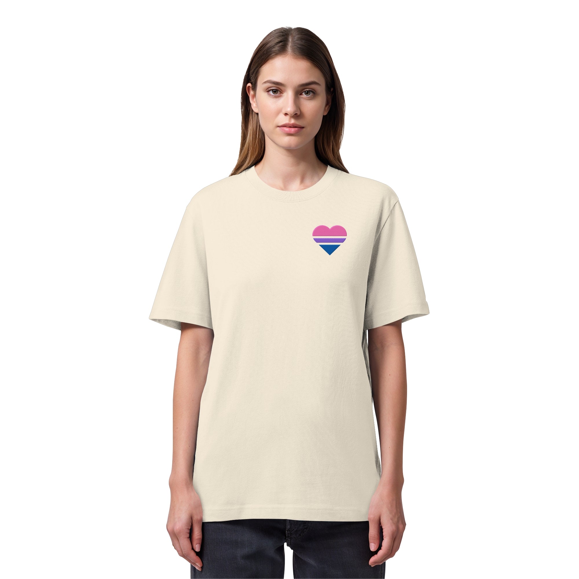 Organic Heavy Shirt - Bisexual Flag Herz Stick
