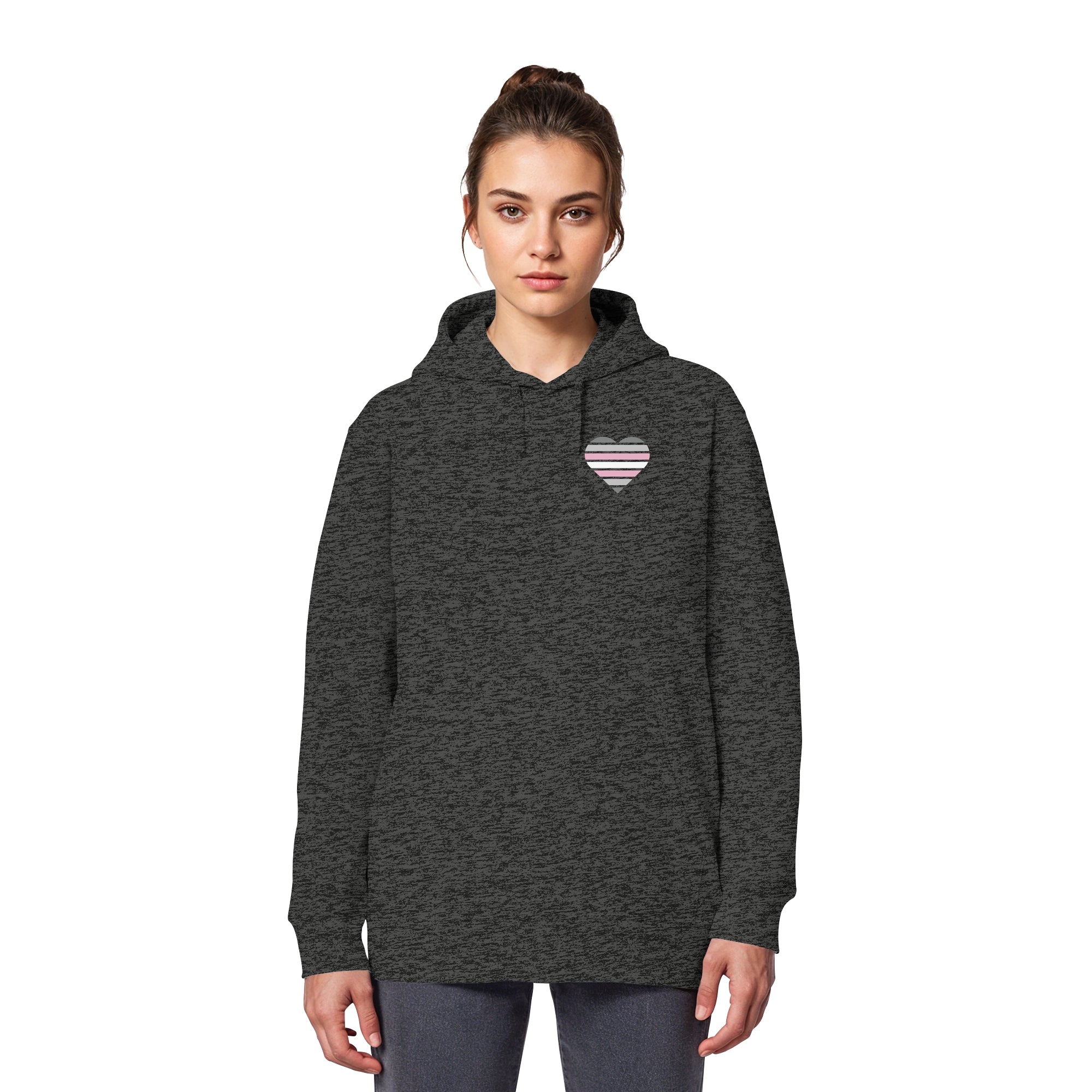 Organic Basic Hoodie - Demigirl Flag Herz Print