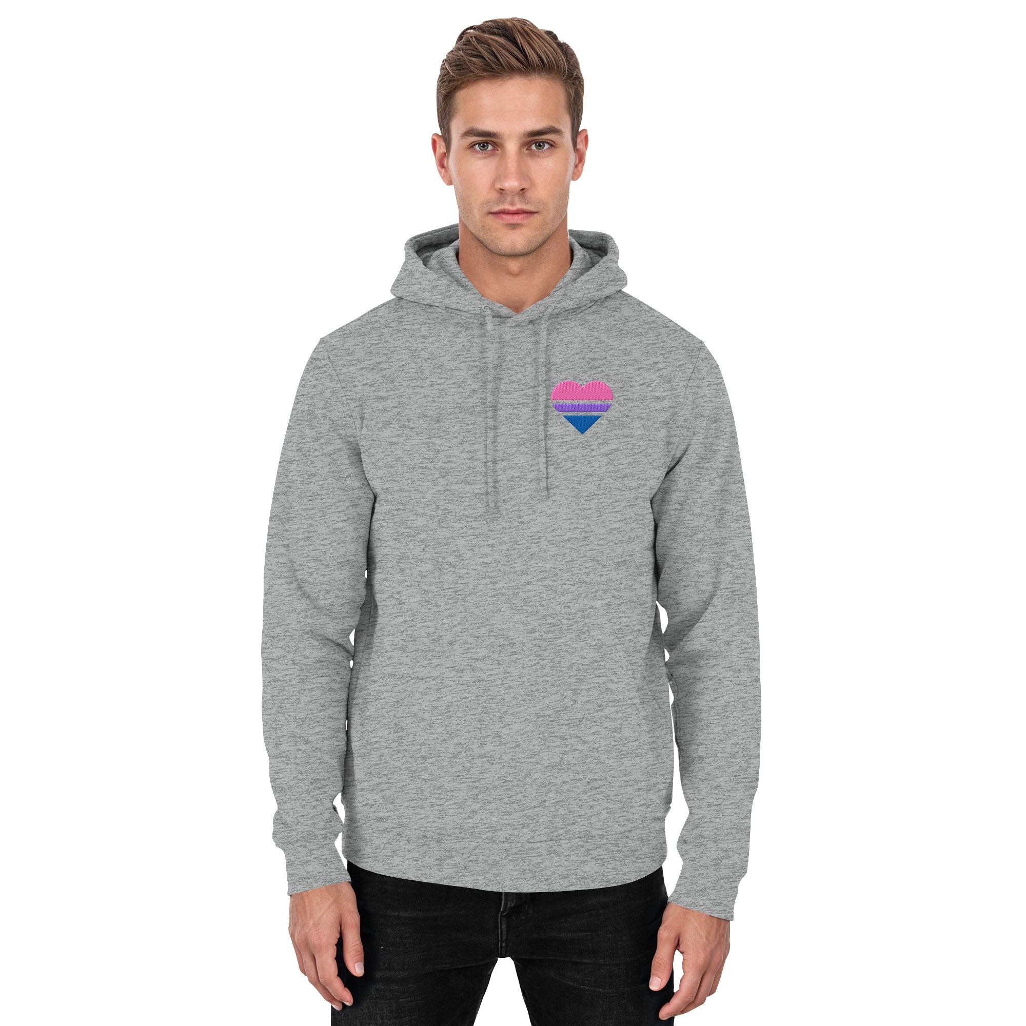 Basic Hoodie - Bisexual Flag Herz Stick