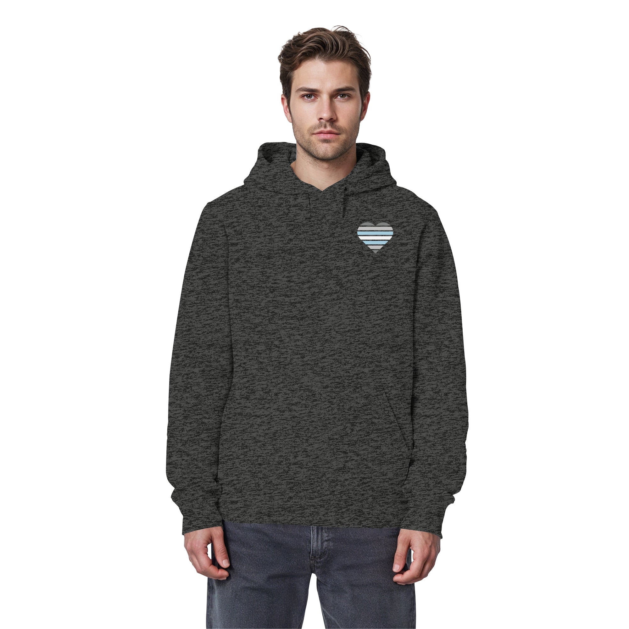 Organic Basic Hoodie - Demiboy Flag Herz Print