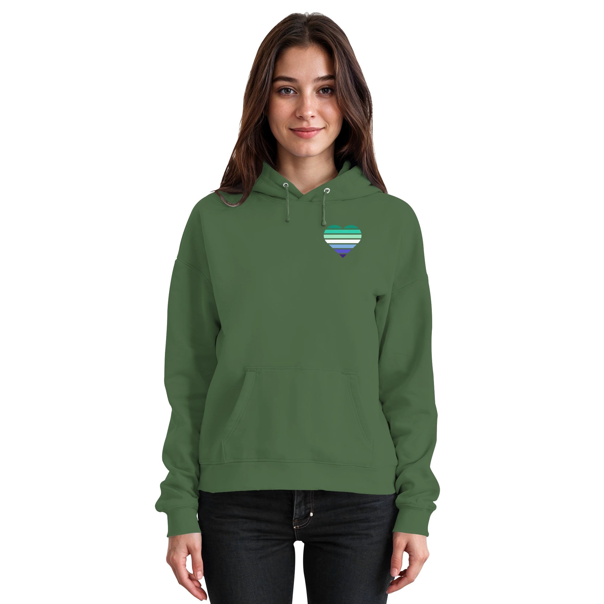 Basic Hoodie - Gay Flag Herz Print