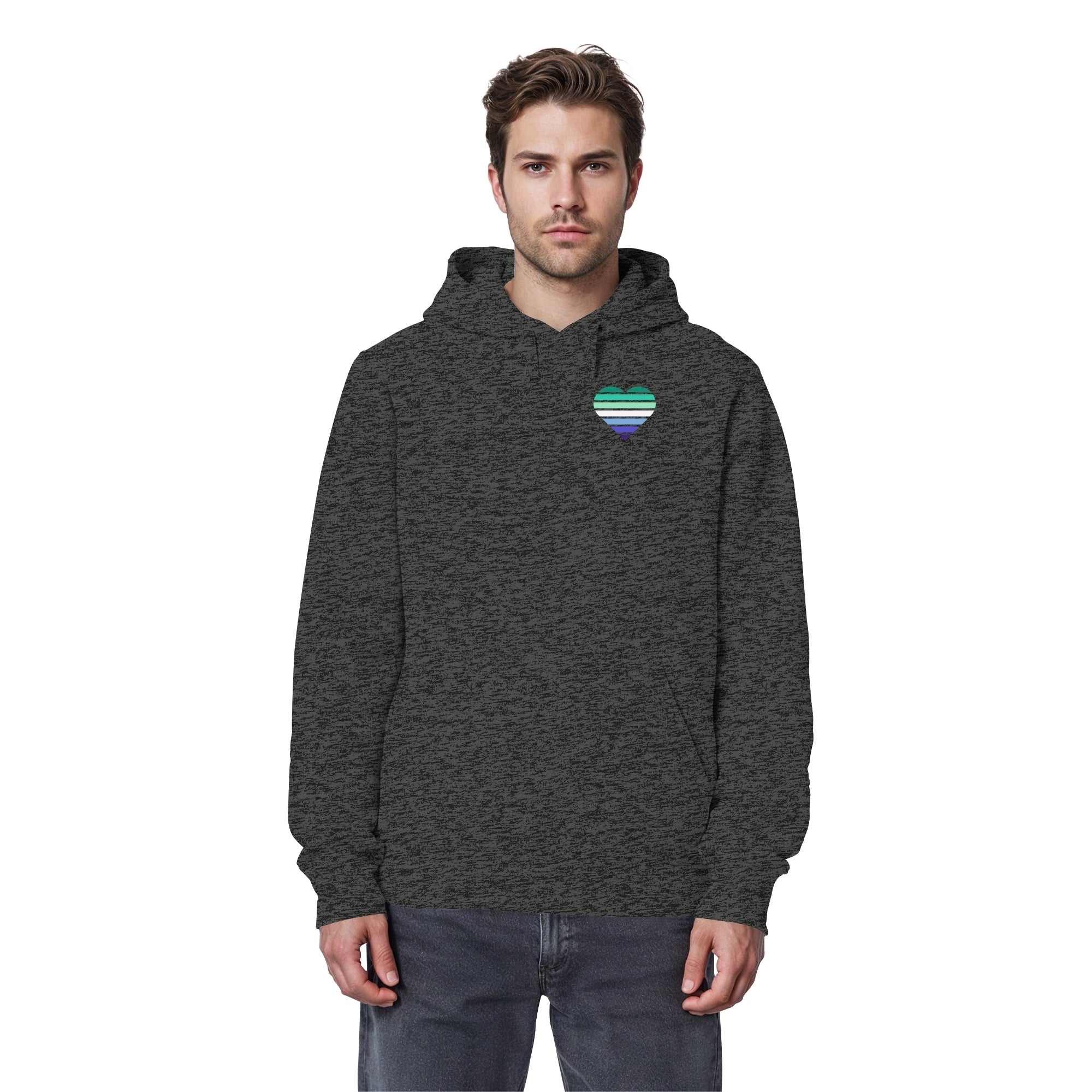 Organic Basic Hoodie - Gay Flag Herz Print