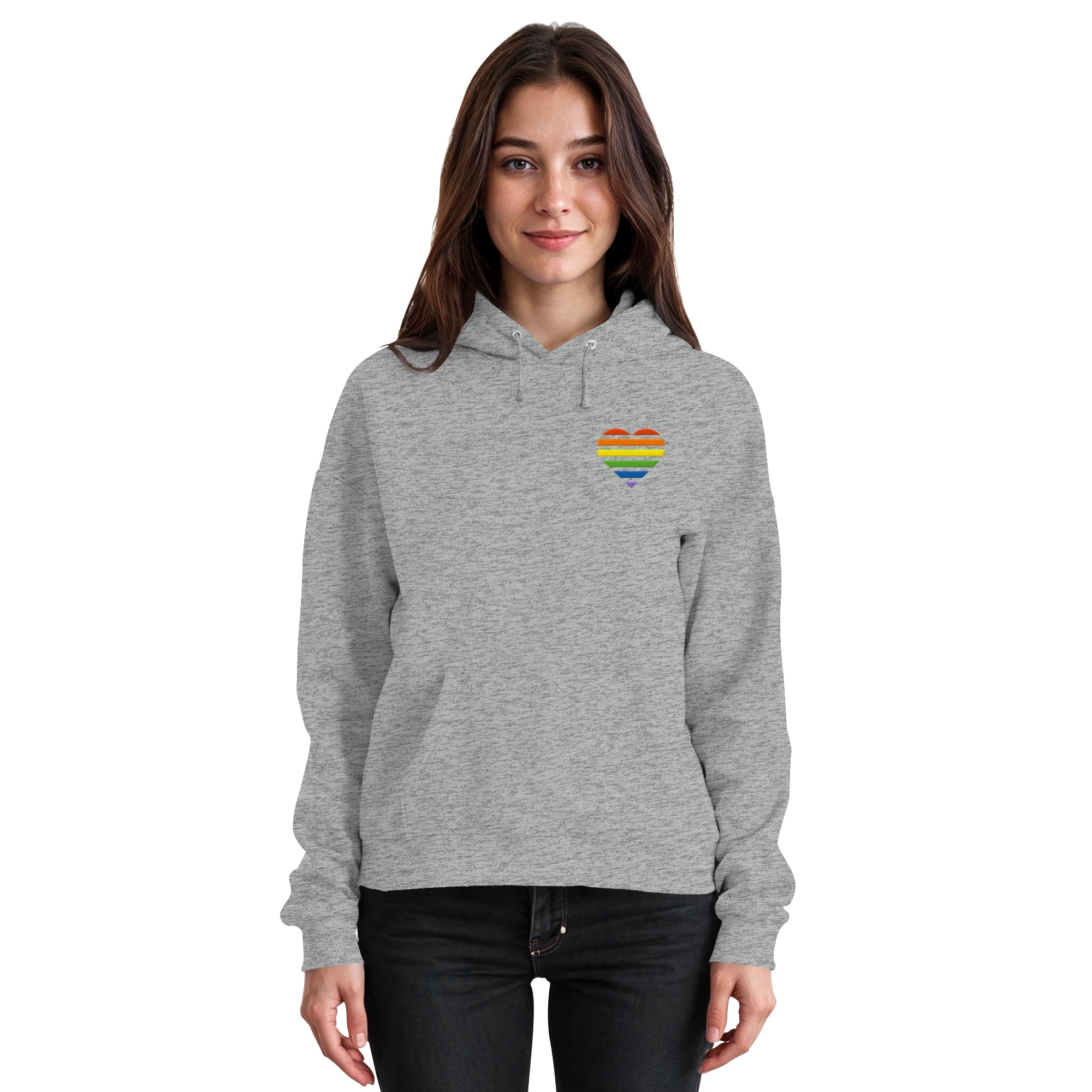 Basic Hoodie - Pride Flag Herz Stick