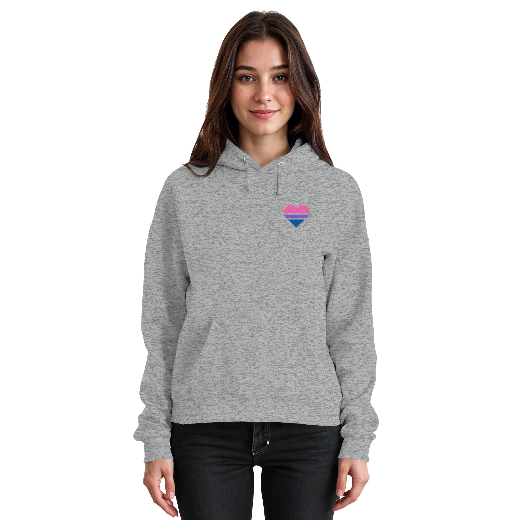 Basic Hoodie - Bisexual Flag Herz Stick