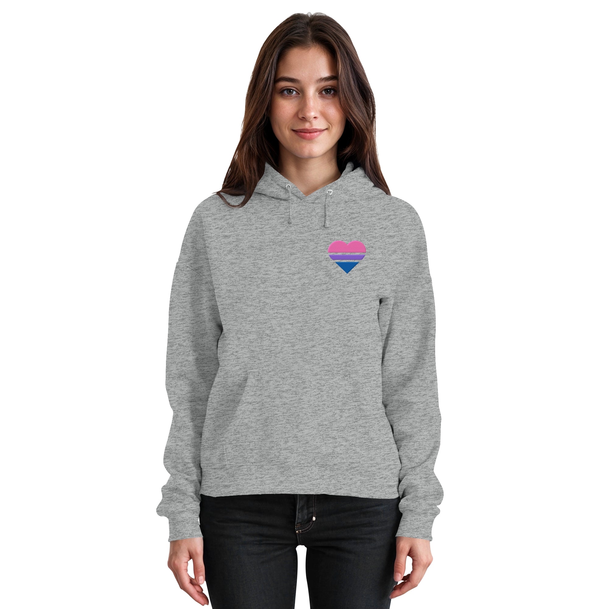 Basic Hoodie - Bisexual Flag Herz Stick