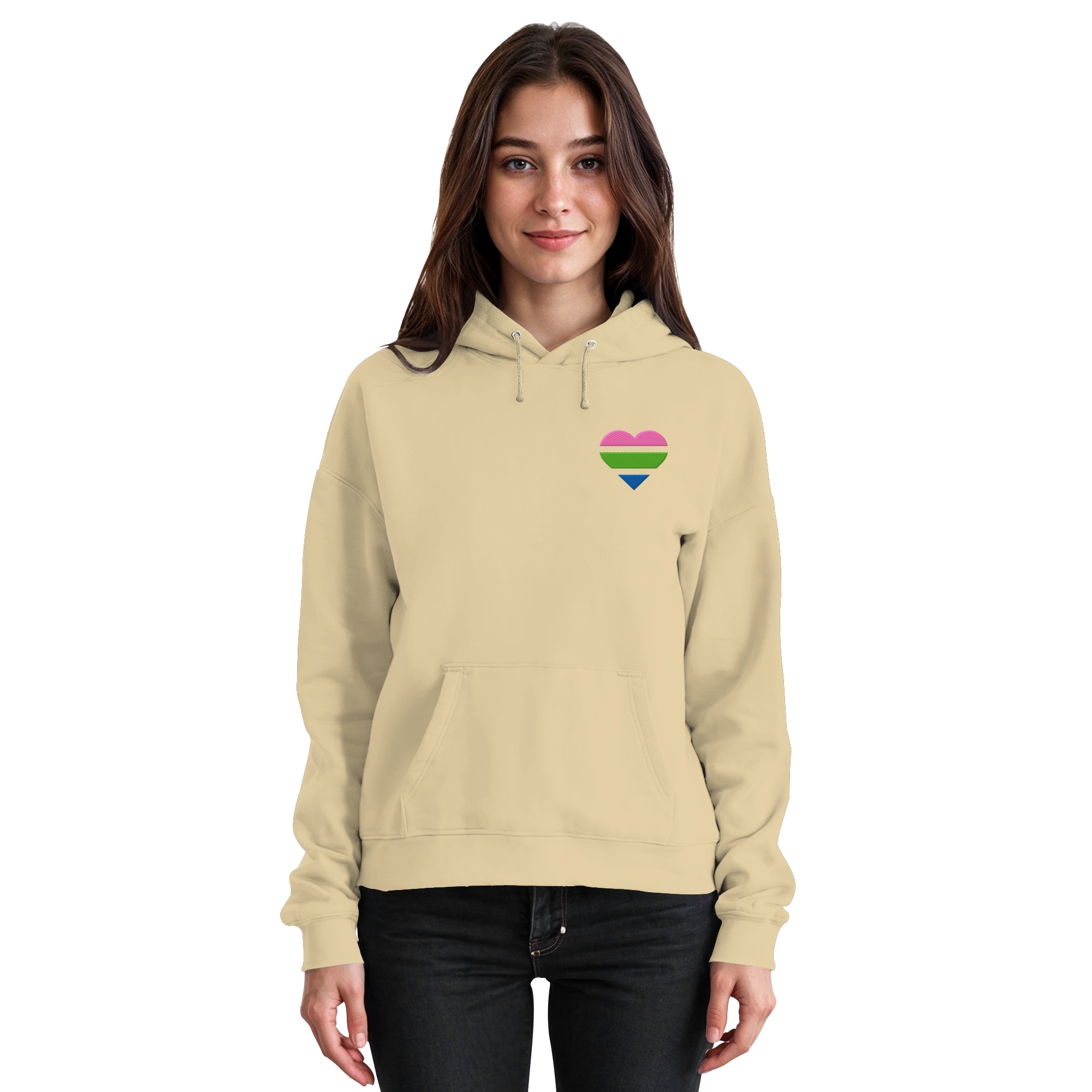 Basic Hoodie - Polysexual Flag Herz Stick