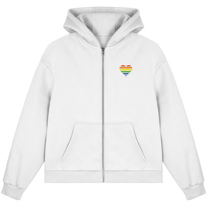 Fluffy Boxcut Zipper mit Herz Stick - Pride