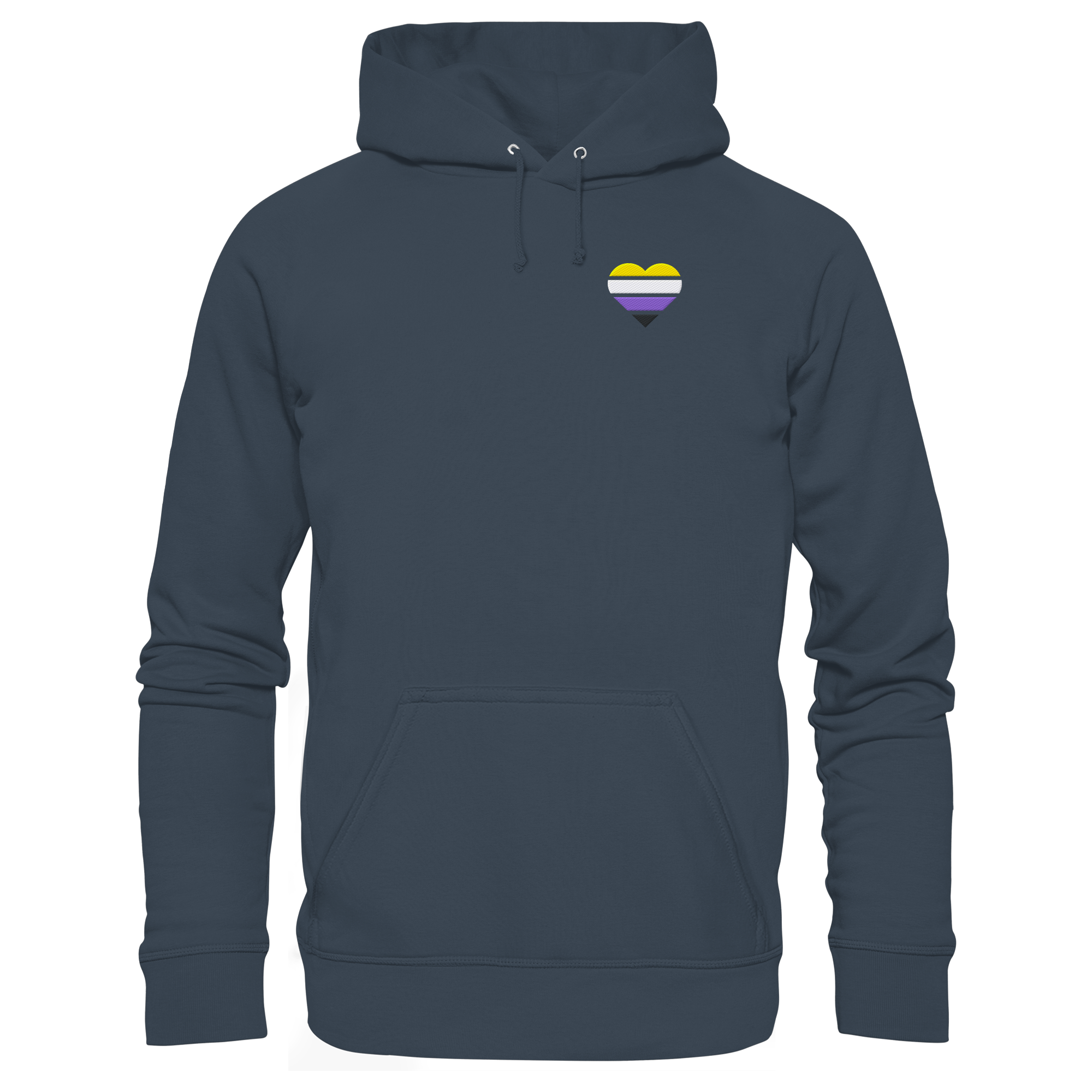 Organic Basic Hoodie - Nonbinary Flag Herz Stick