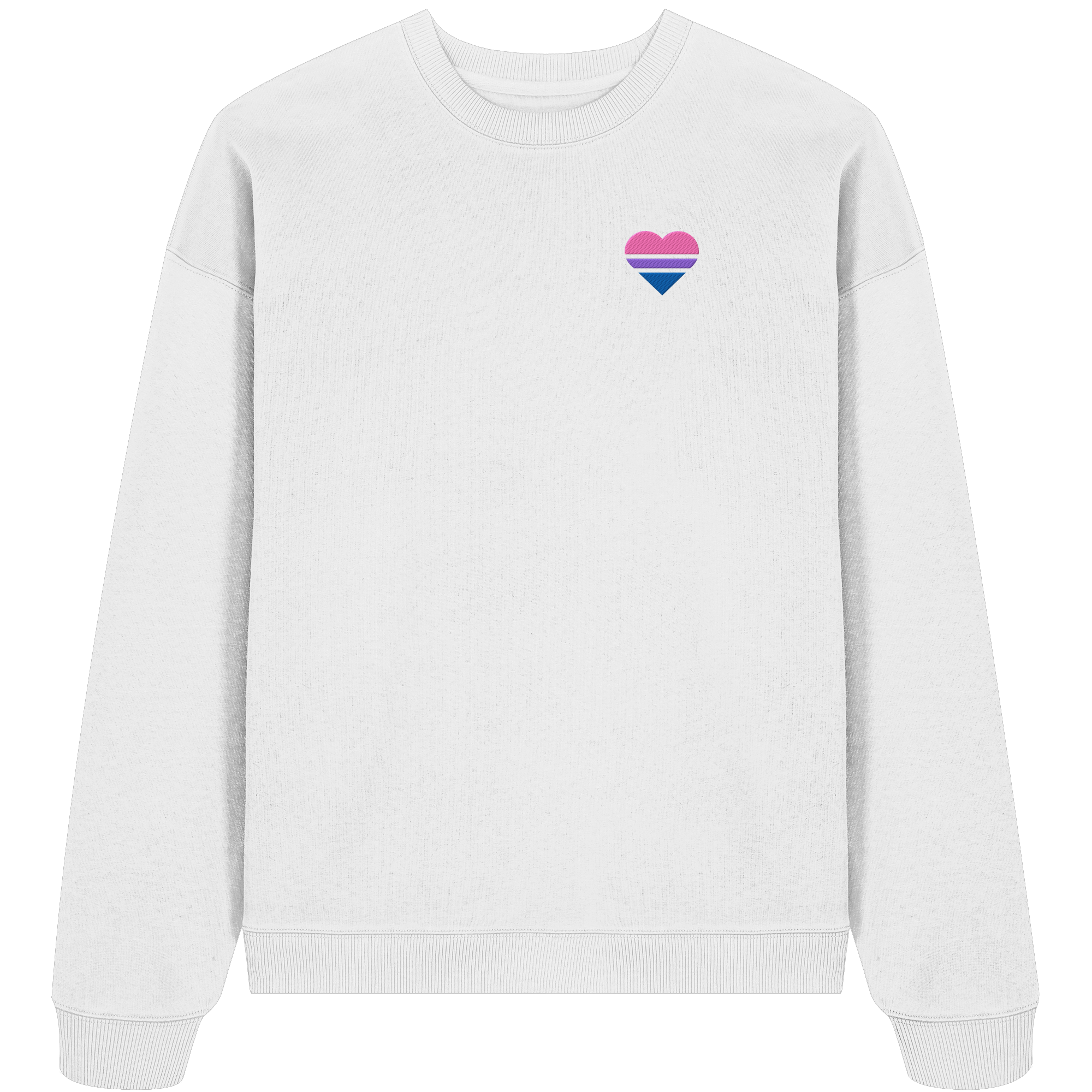 Organic Oversize Sweatshirt - Bisexual Flag Herz Stick