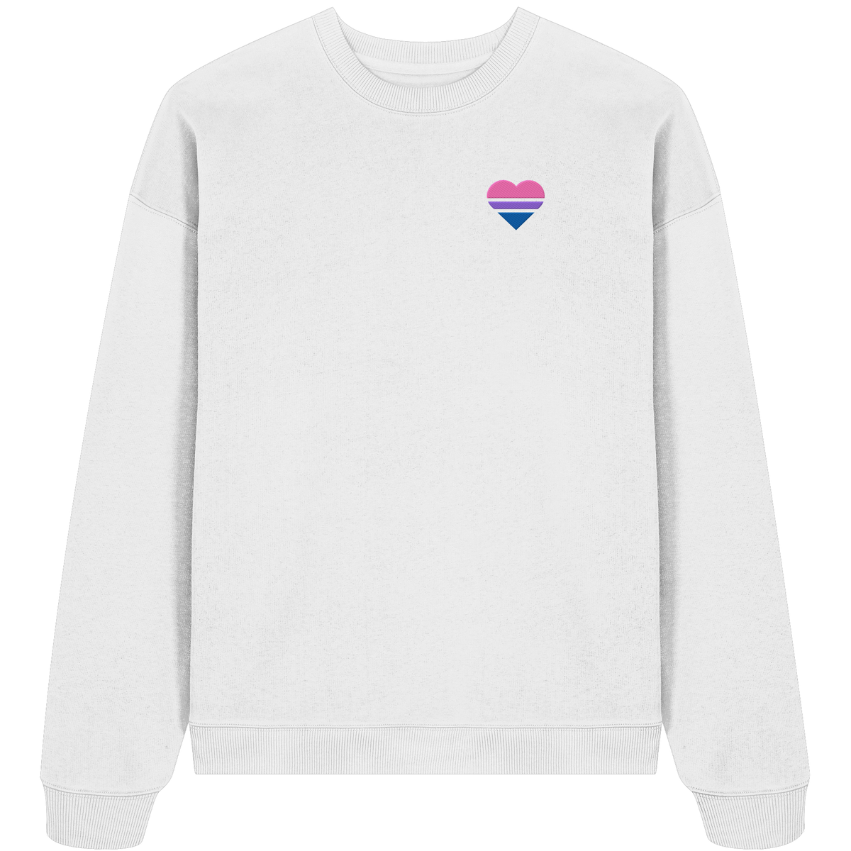 Organic Oversize Sweatshirt mit Herz Stick - Bisexual