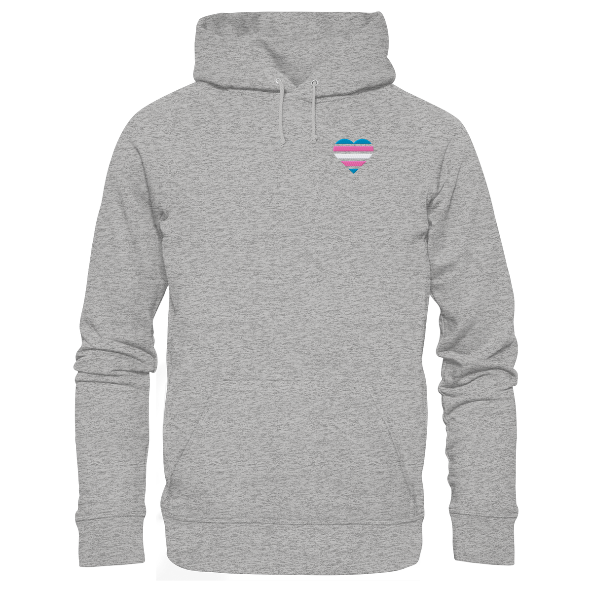 Organic Basic Hoodie mit Herz Stick - Trans