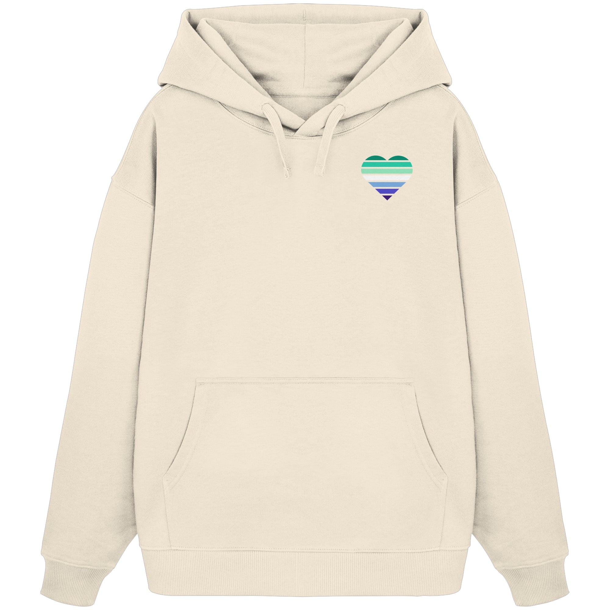 Organic Oversize Hoodie - Gay Flag Herz Print