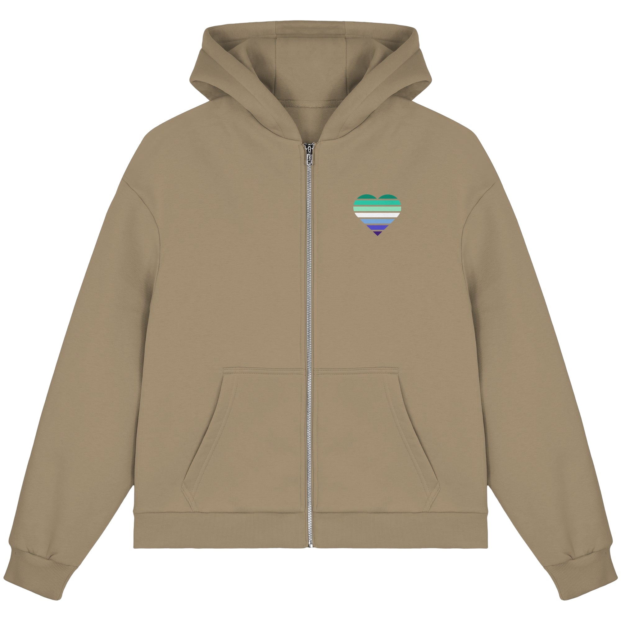 Fluffy Boxcut Zipper - Gay Flag Herz Print
