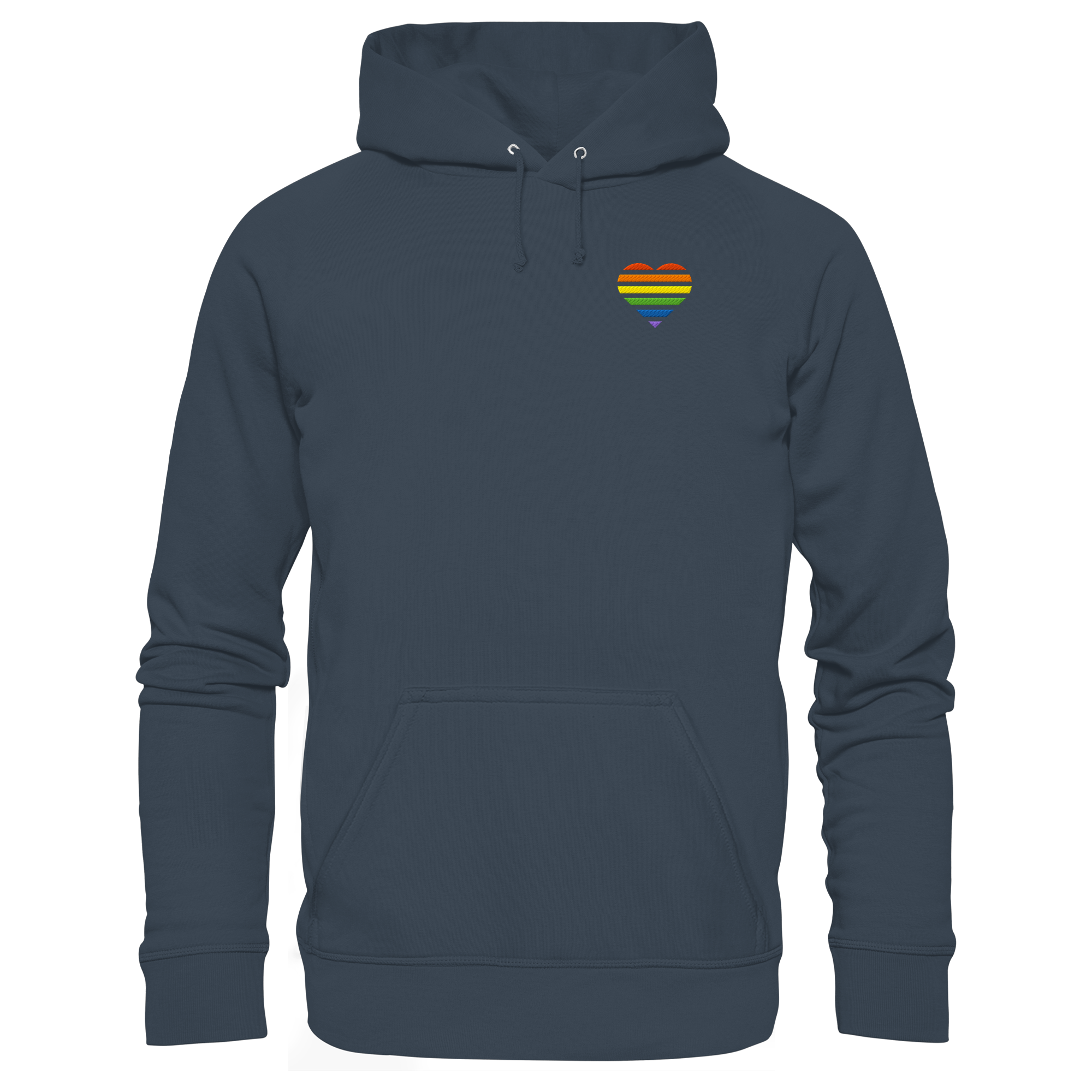 Organic Basic Hoodie - Pride Flag Herz Stick